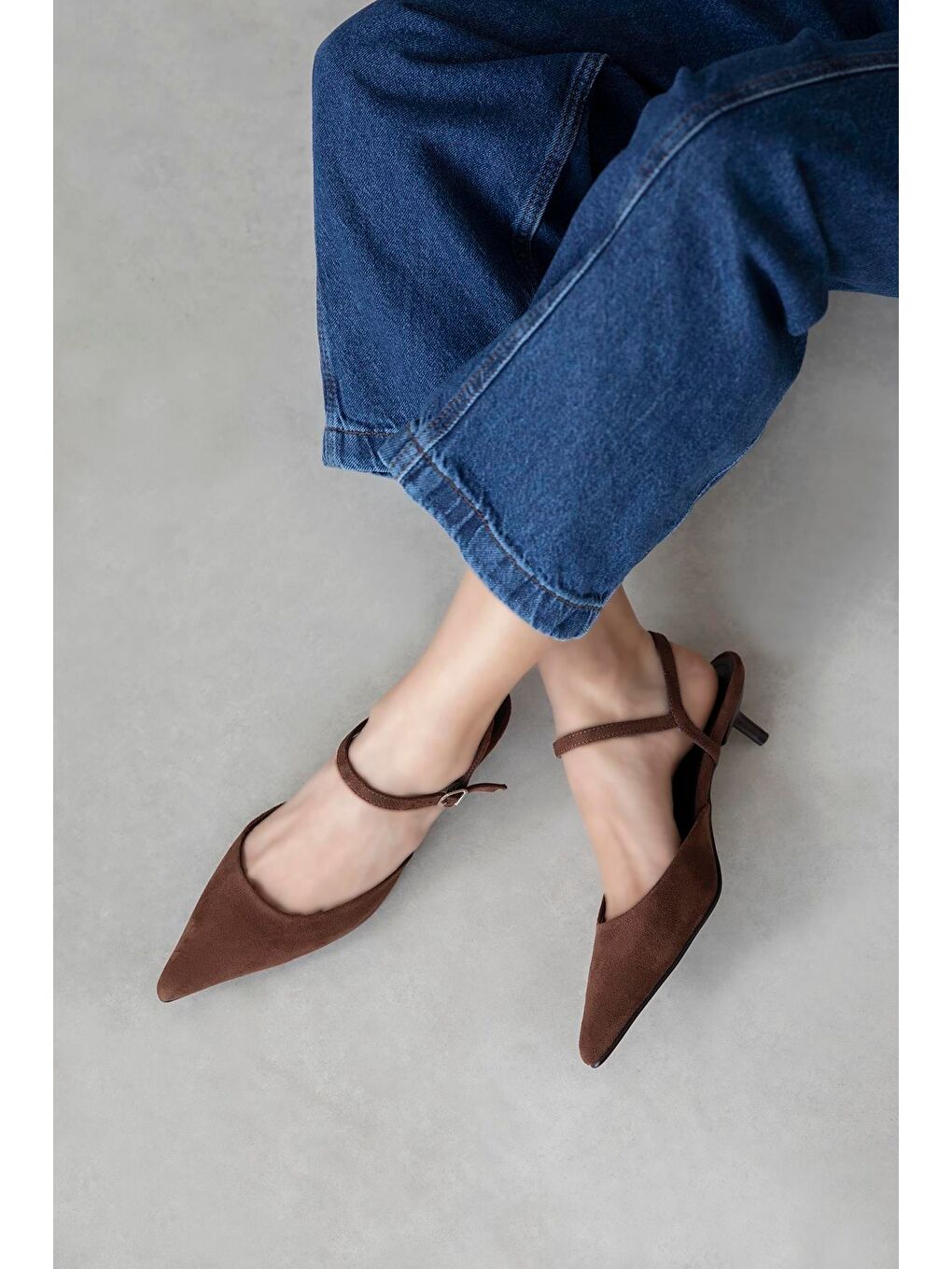 Kahverengi Melvin Kadın Topuklu Süet  Ayakkabı Kahve-1