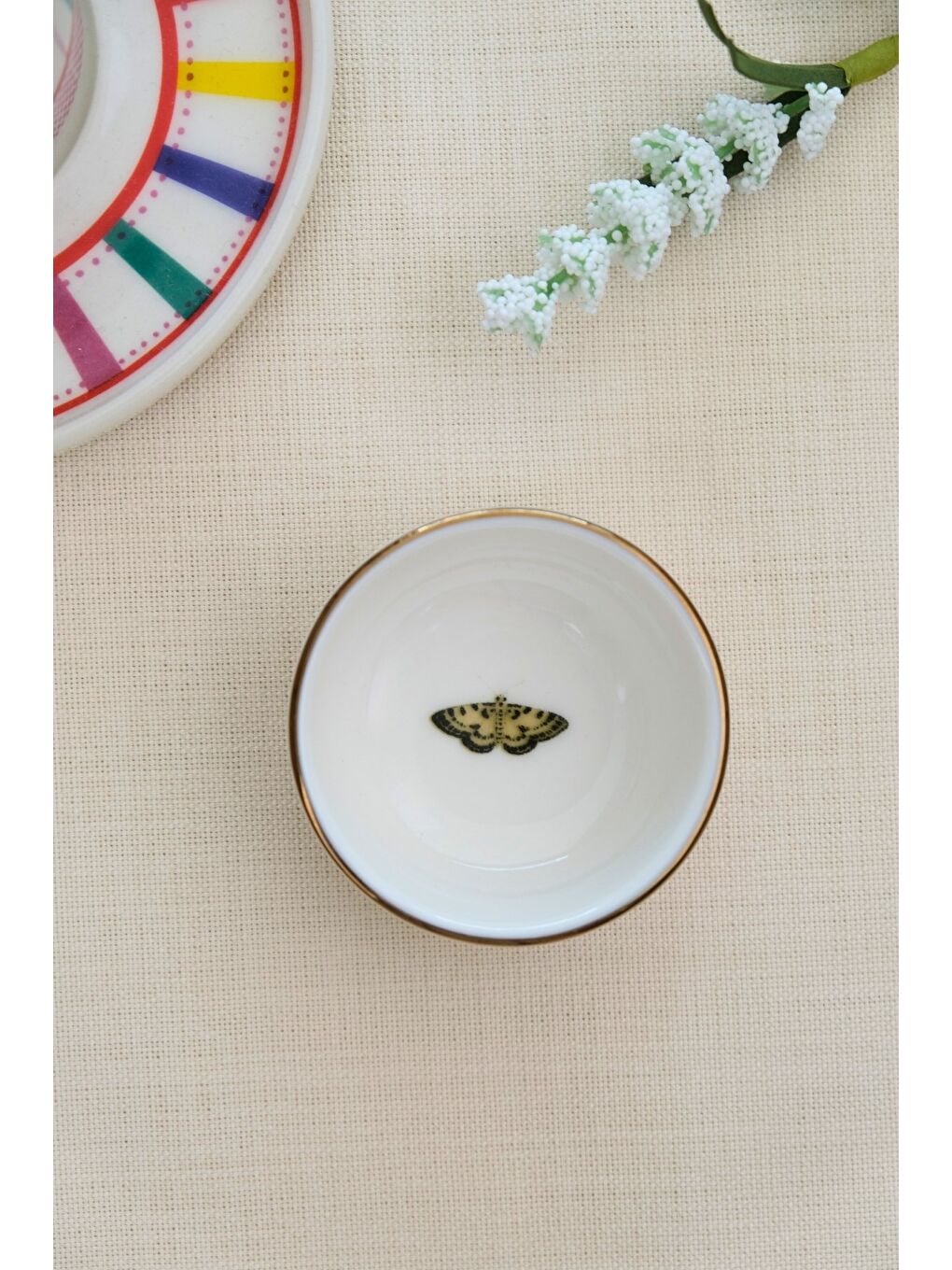 Karışık Kelebek Altın Yaldızlı İstifli Kase 6x2cm 30cc Tekli-3