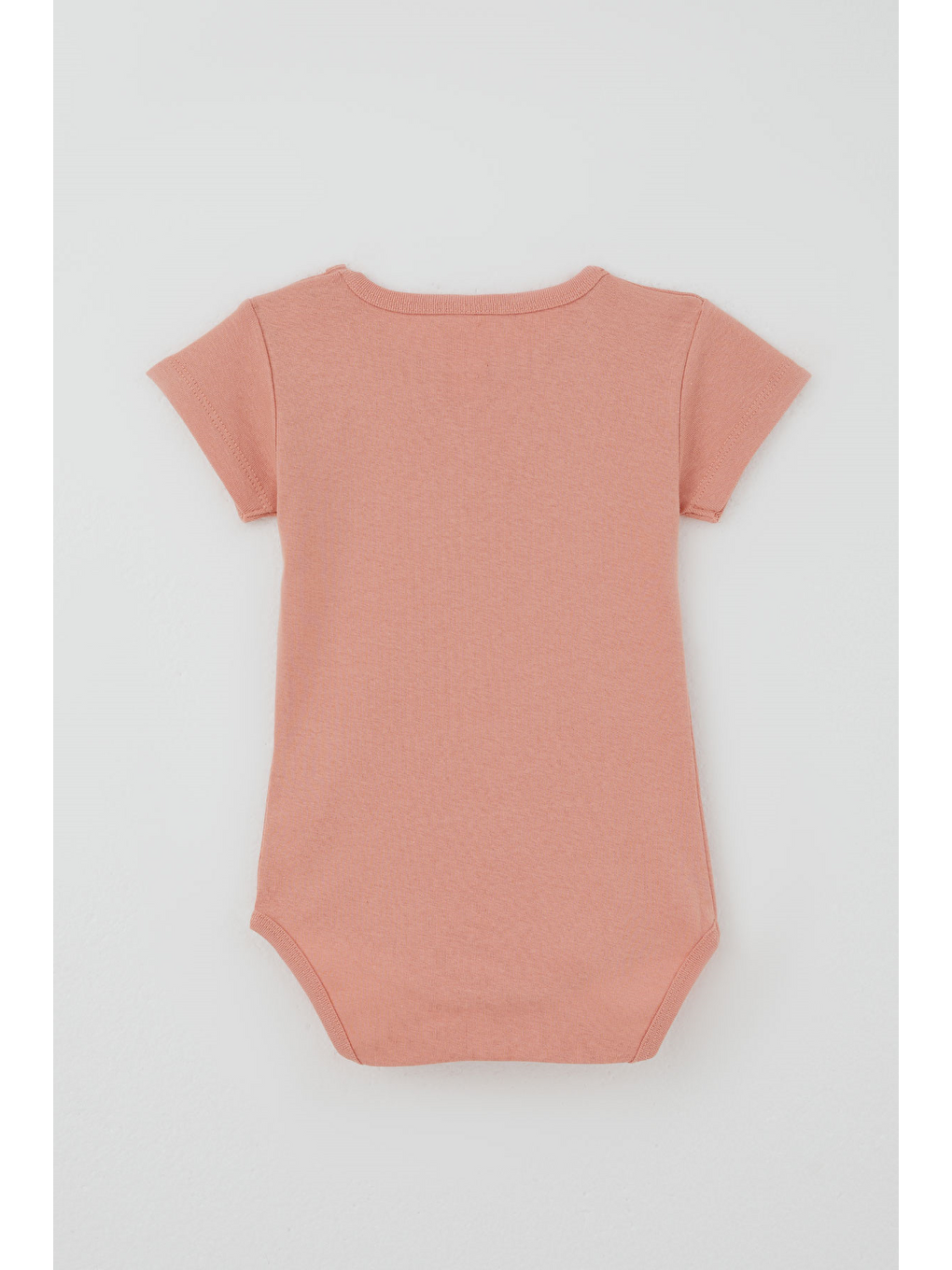 Pembe Kız Çocuk Çıtçıtlı Kısa Kollu Zıbın Body Sevimli Bebek Ayıcık Baskılı Gülkurusu (1-3 Yaş)-1