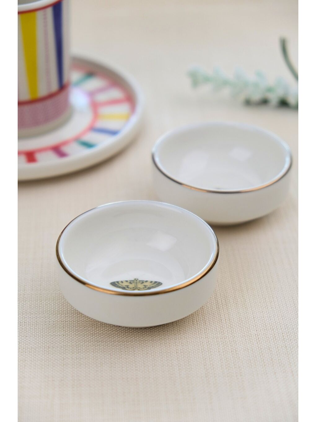 Karışık Kelebek Altın Yaldızlı İstifli Kase 6x2cm 30cc 2 Lİ-3