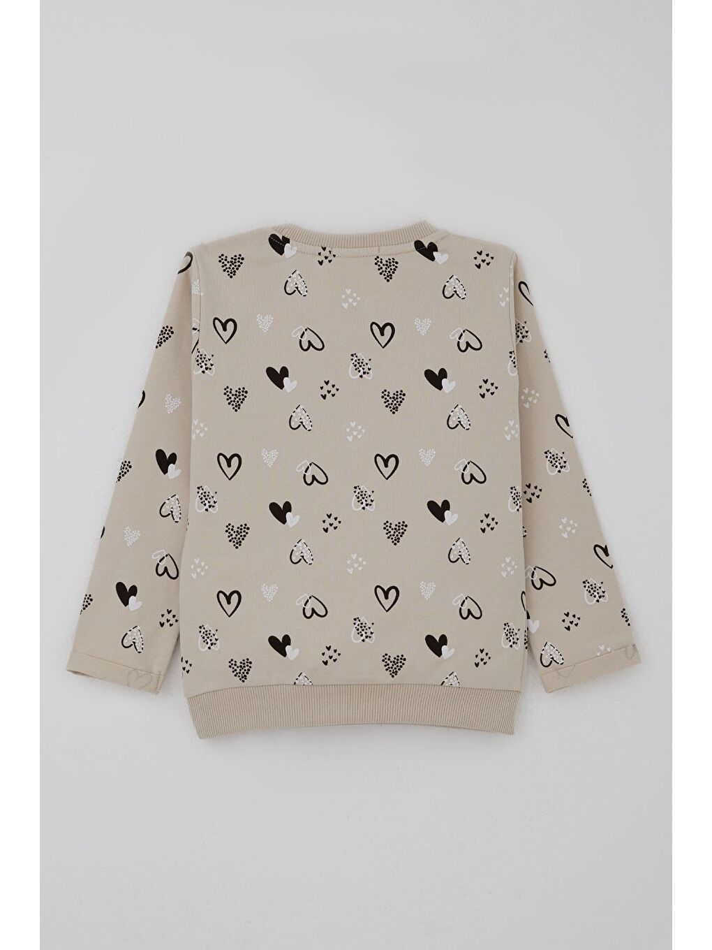 Kız Bebek Eşofman Takımı Kalp Desenli Bej (9 Ay-3 Yaş)-3