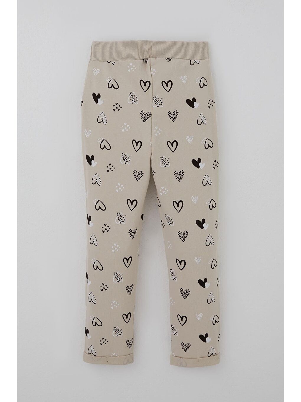 Kız Bebek Eşofman Takımı Kalp Desenli Bej (9 Ay-3 Yaş)-4