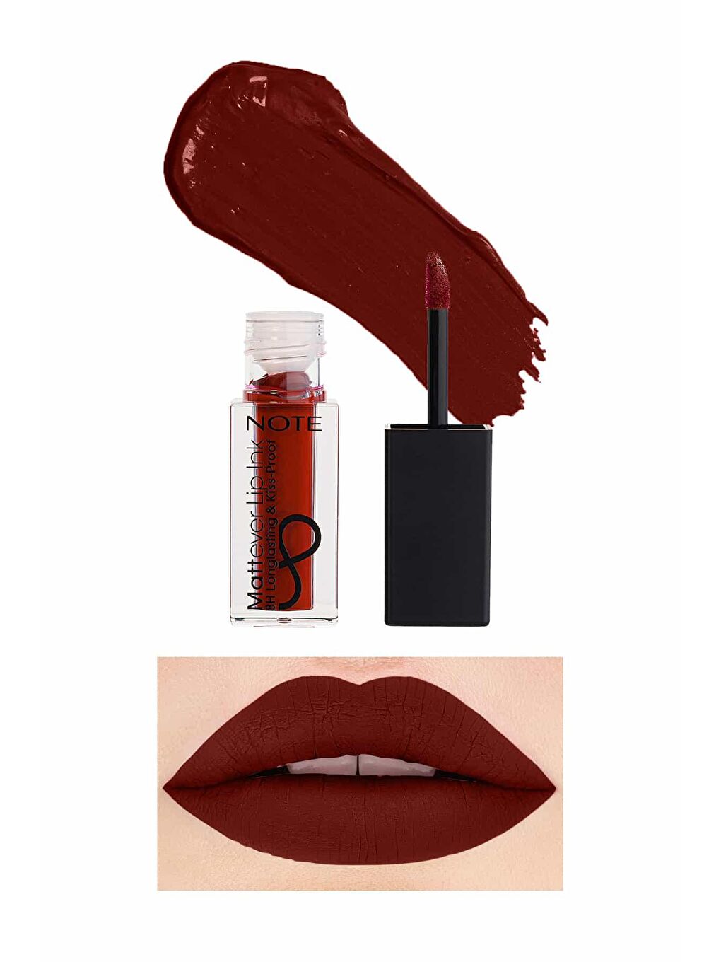 Note Cosmetique Bordo Mattever Lip-Ink Mat ve Kalıcı Likit Ruj 15 Urban Red - Bordo - 1