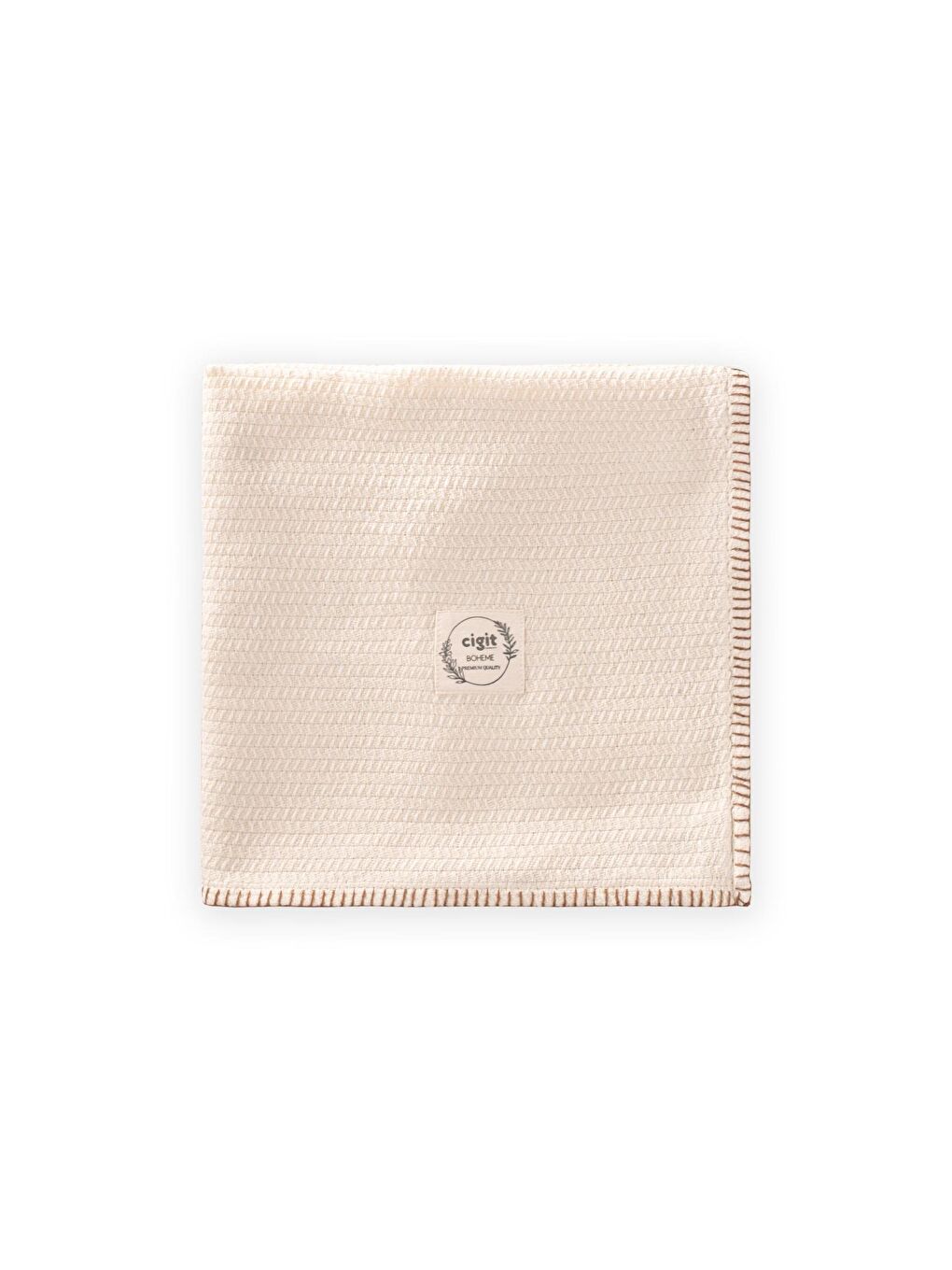 Beyaz Çoban Dikişli Battaniye 93X100 Cm (+/- 3 Cm ) Naturel