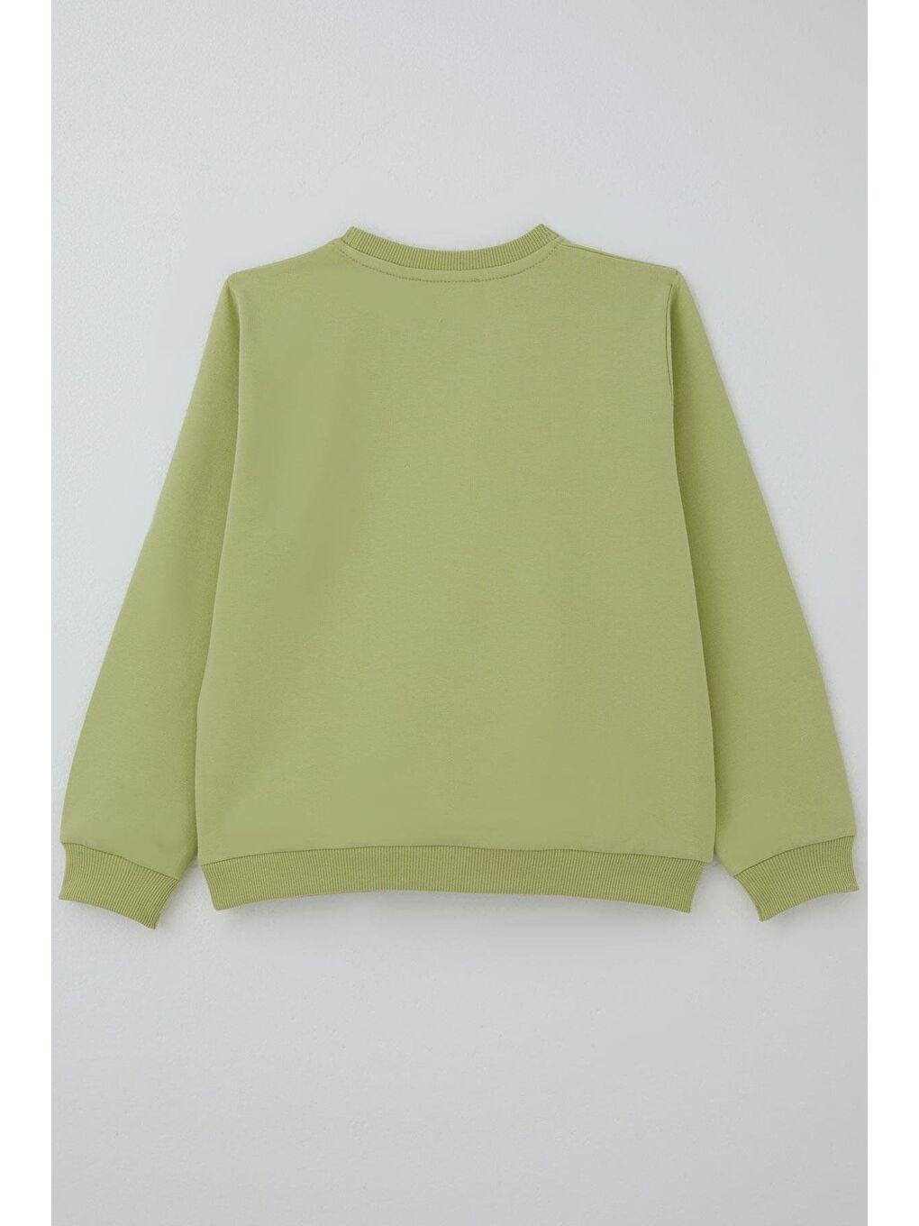 Kız Çocuk Sweatshirt İnci Taş İşlemeli Fıstık Yeşili (7-12 Yaş)-3