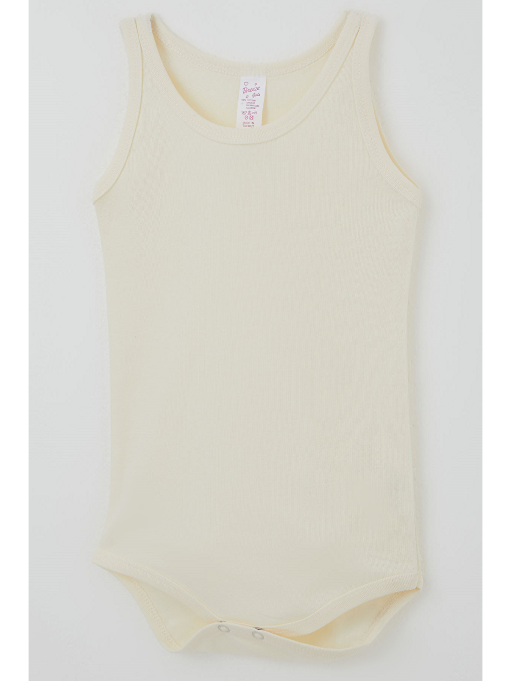 Ekru Kız Çocuk Çıtçıtlı Atlet Zıbın Body Basic Krem (1-3 Yaş)-2