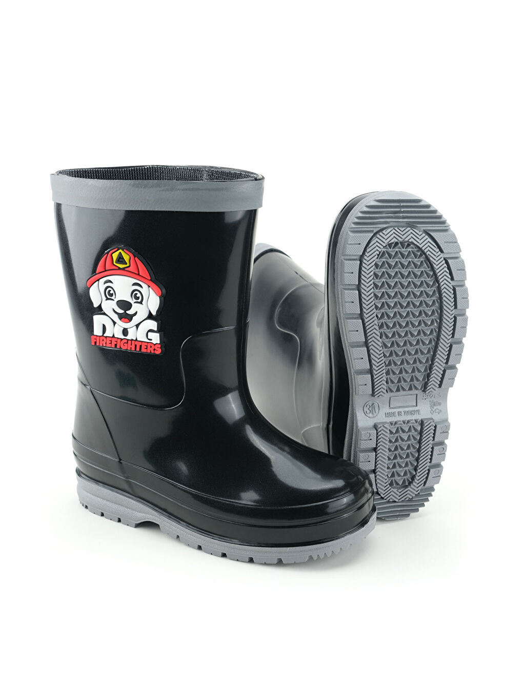 Siyah Erkek Çocuk Kışlık PVC Su Gecirmez İçinde Harici Çıkarılabilir Çoraplı Yağmur Bot Çizme-5