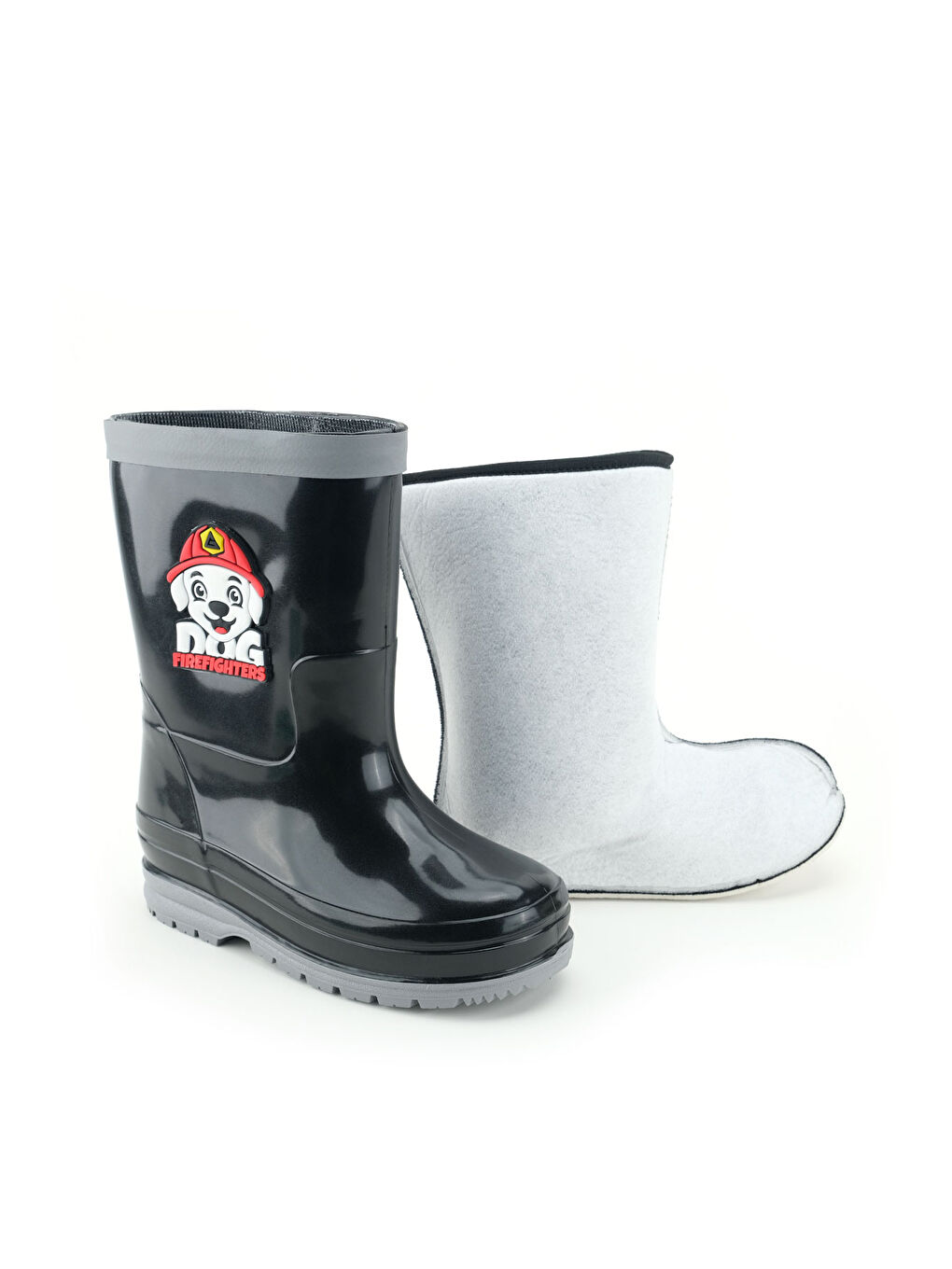 Siyah Erkek Çocuk Kışlık PVC Su Gecirmez İçinde Harici Çıkarılabilir Çoraplı Yağmur Bot Çizme-6