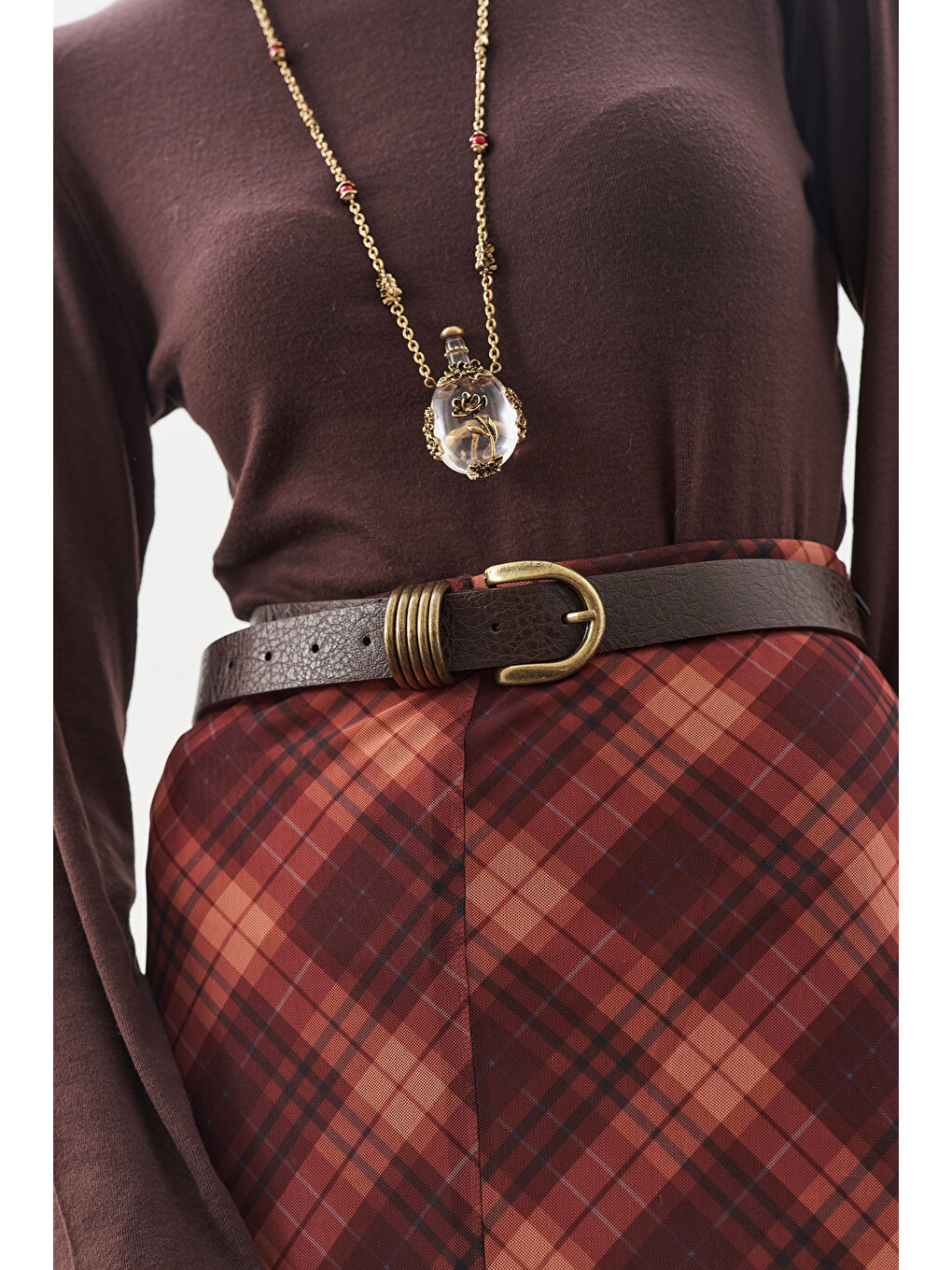 Antik Tokalı Kemer Kahverengi-1