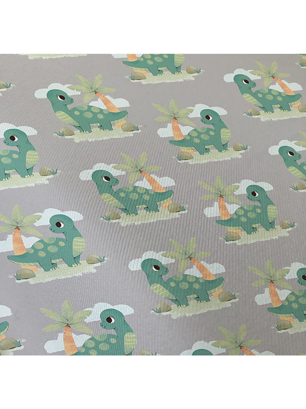 Karışık Çift Taraflı Yavru Dinozor Desenli Çarşafsız 2'li Takım  Tek Kişilik Nevresim Takımı 160x220 Cm-2