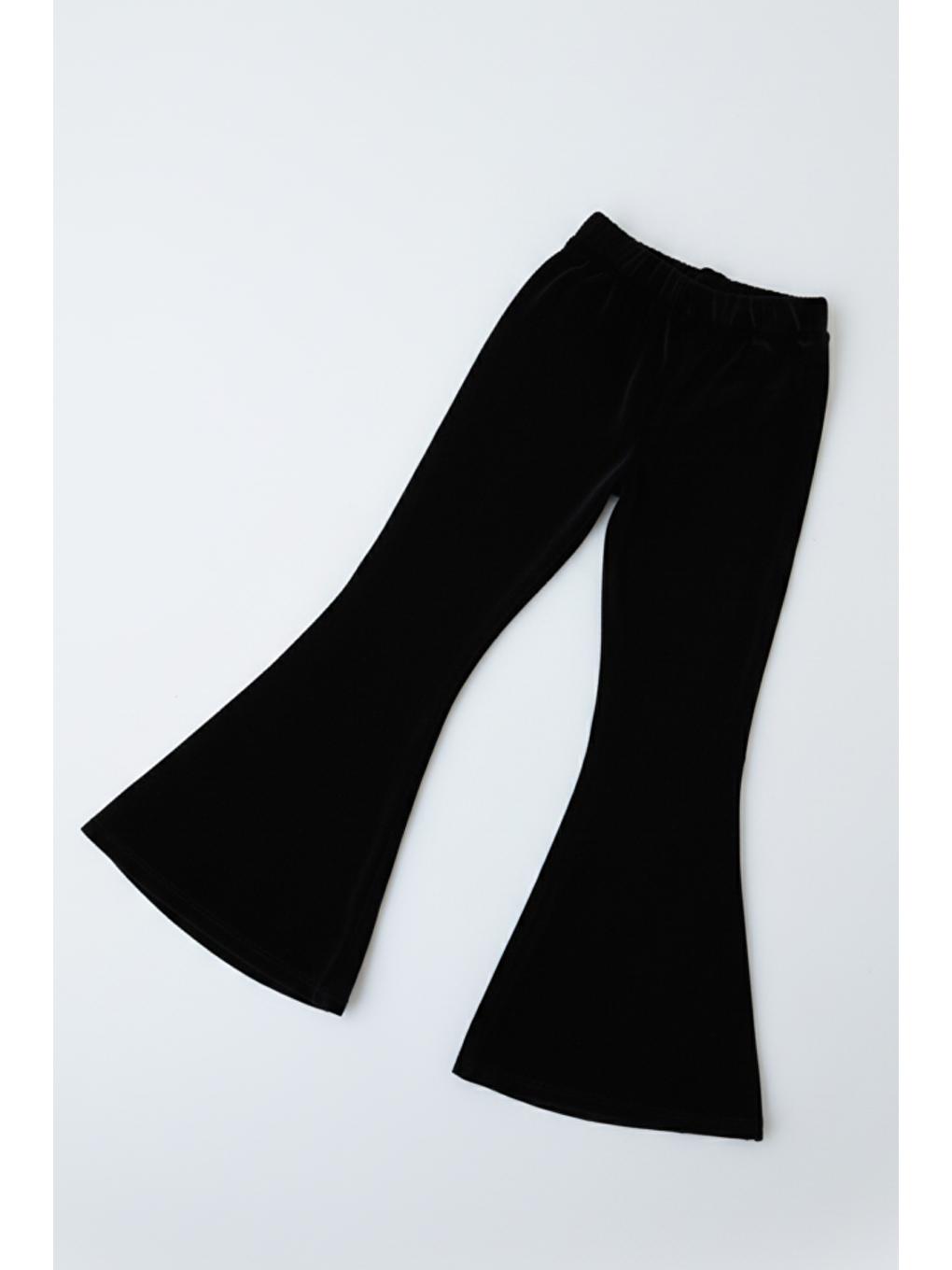 Kız Çocuk Velvet Uzun Kollu Fırfırlı Body Bluz Ispanyol Kadife Tayt Pantolon Takım Siyah-5