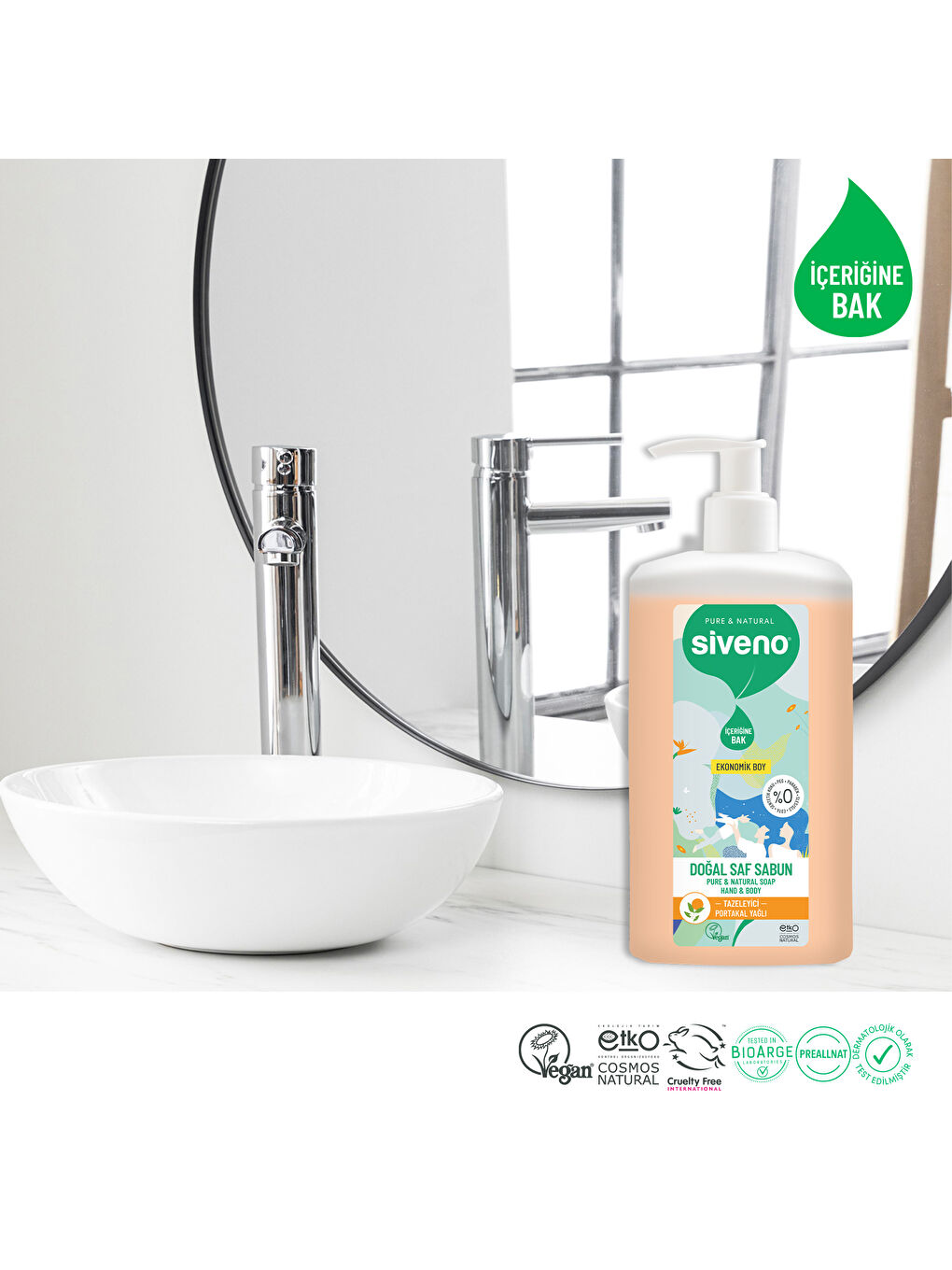 %100 Doğal Sıvı Kastil Sabun Portakal Yağlı Tazeleyici Nemlendirici Bitkisel Vegan 300 ml-1