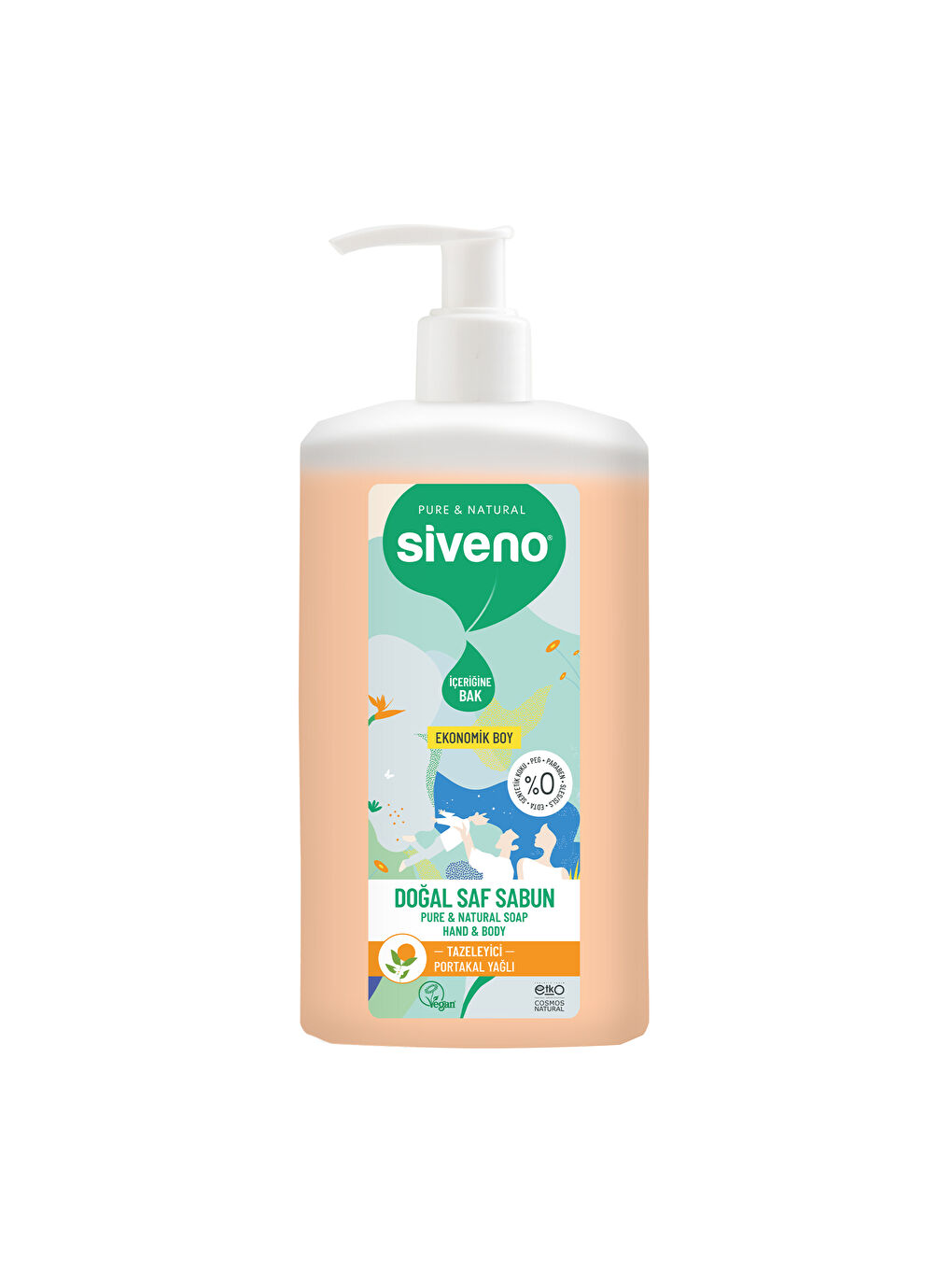 %100 Doğal Sıvı Kastil Sabun Portakal Yağlı Tazeleyici Nemlendirici Bitkisel Vegan 300 ml-3