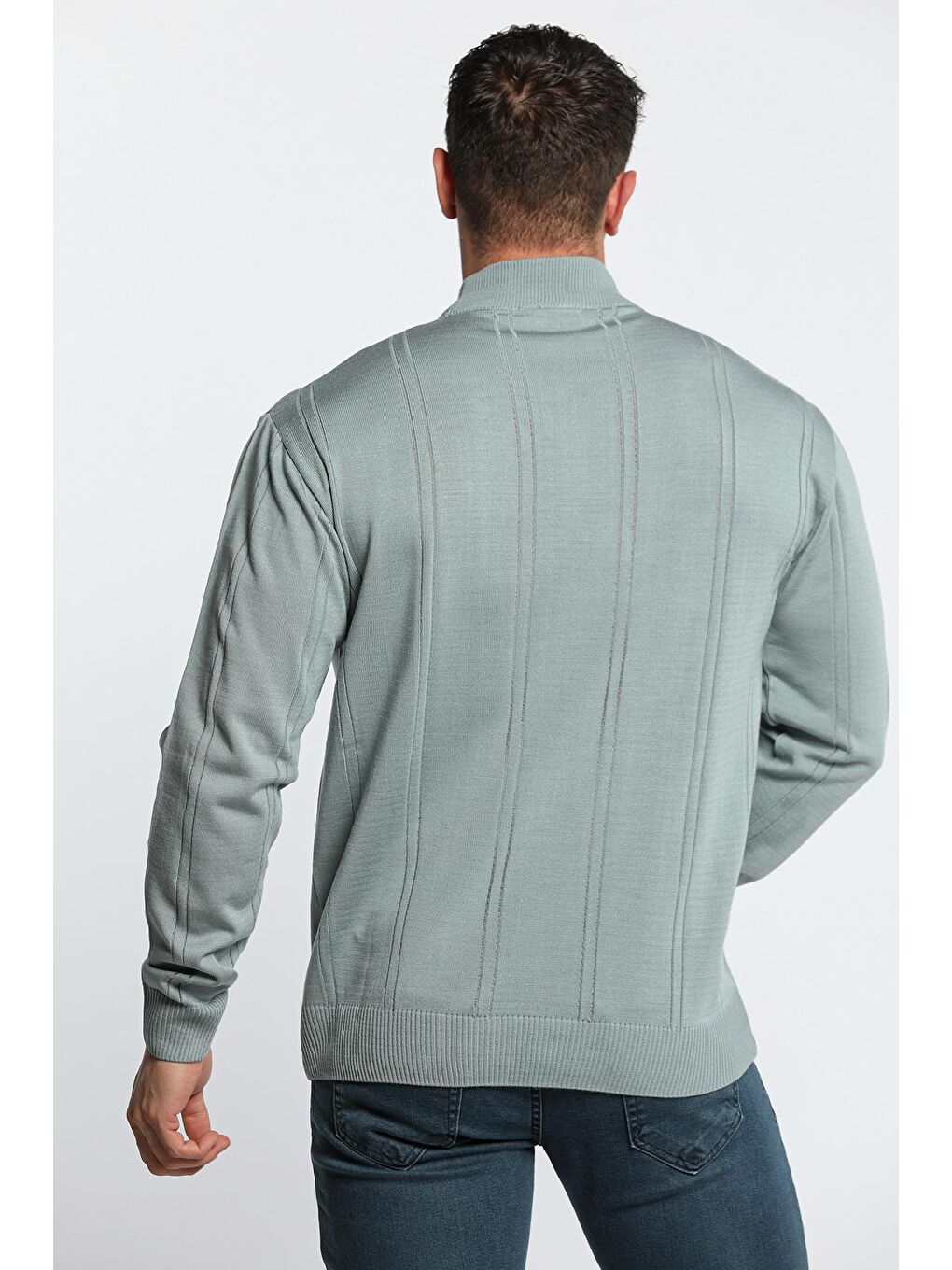 Turkuaz Erkek Yarım Balıkçı Yaka Triko Kazak-4