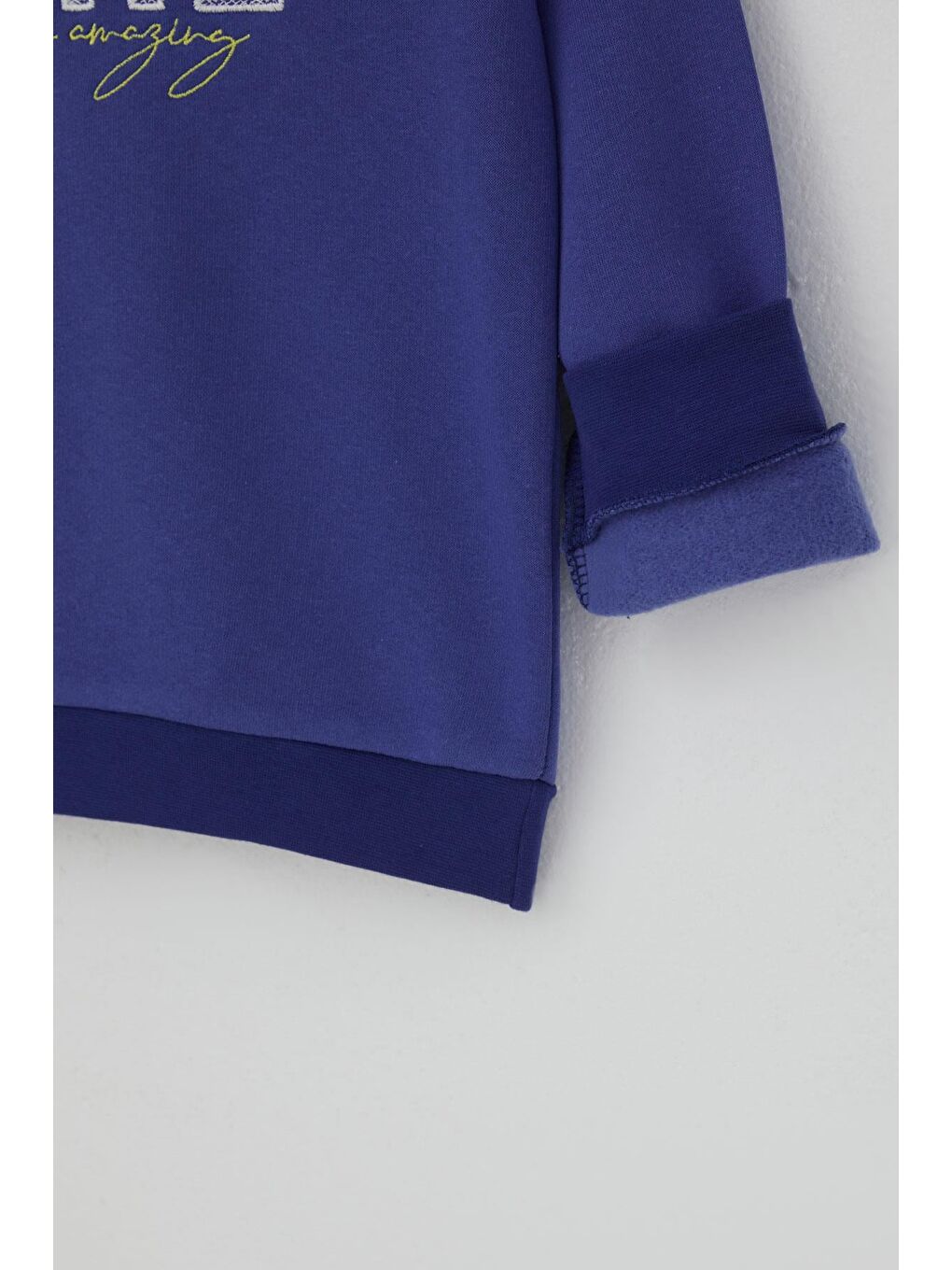 Kız Çocuk Sweatshirt Yazı Nakış Baskılı Morcivert (5-10 Yaş)-3