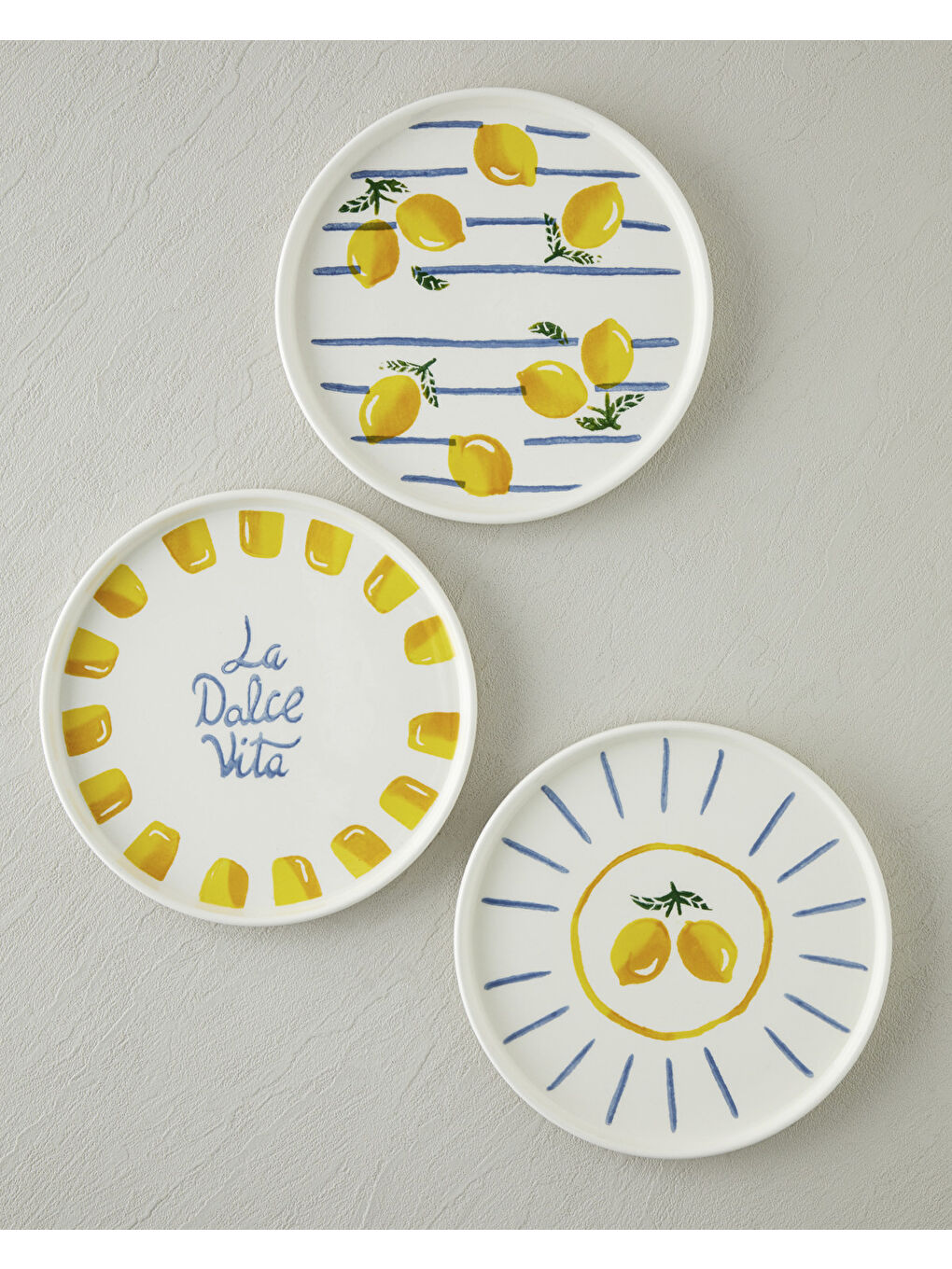 Dolce Vita Seramik 6'lı Pasta Seti 20 cm Sarı-1