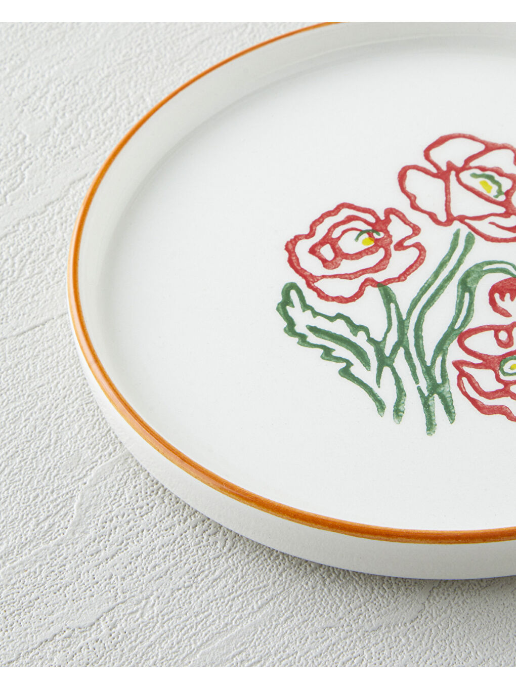 Beyaz Roselle Seramik 4'lü Pasta Seti 16 cm Renkli-3