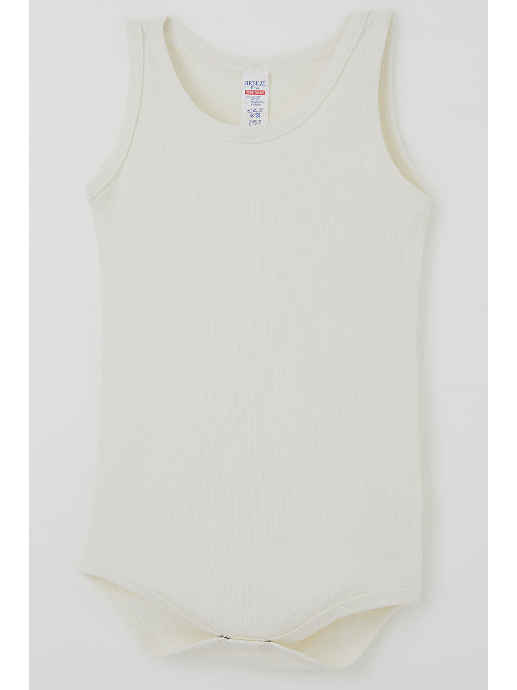 Erkek Çocuk Çıtçıtlı Atlet Zıbın Body Basic Ekru (1-3 Yaş)-2