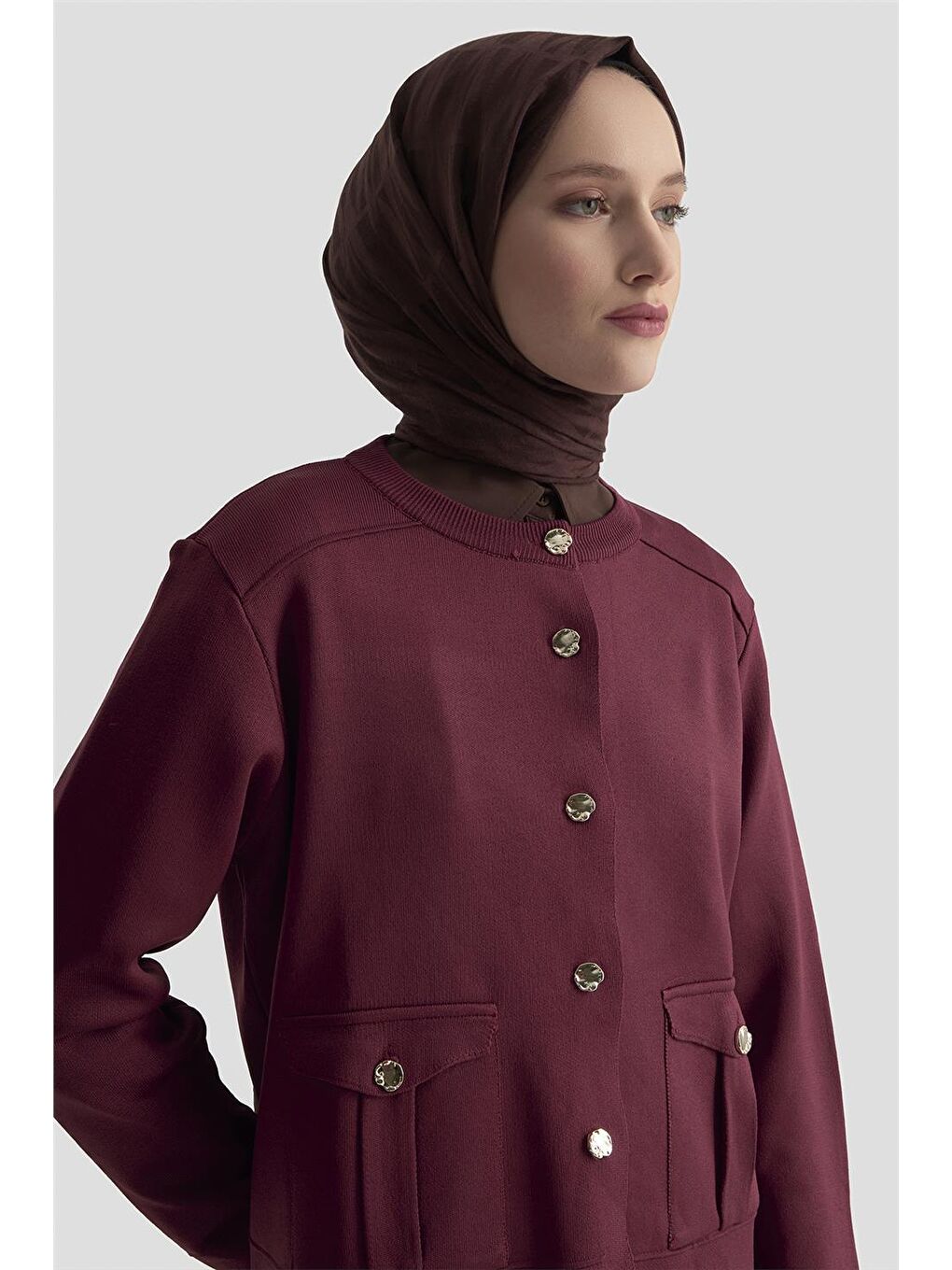 Hırka Etek Triko Takım 25Ktd6120 Bordo-3