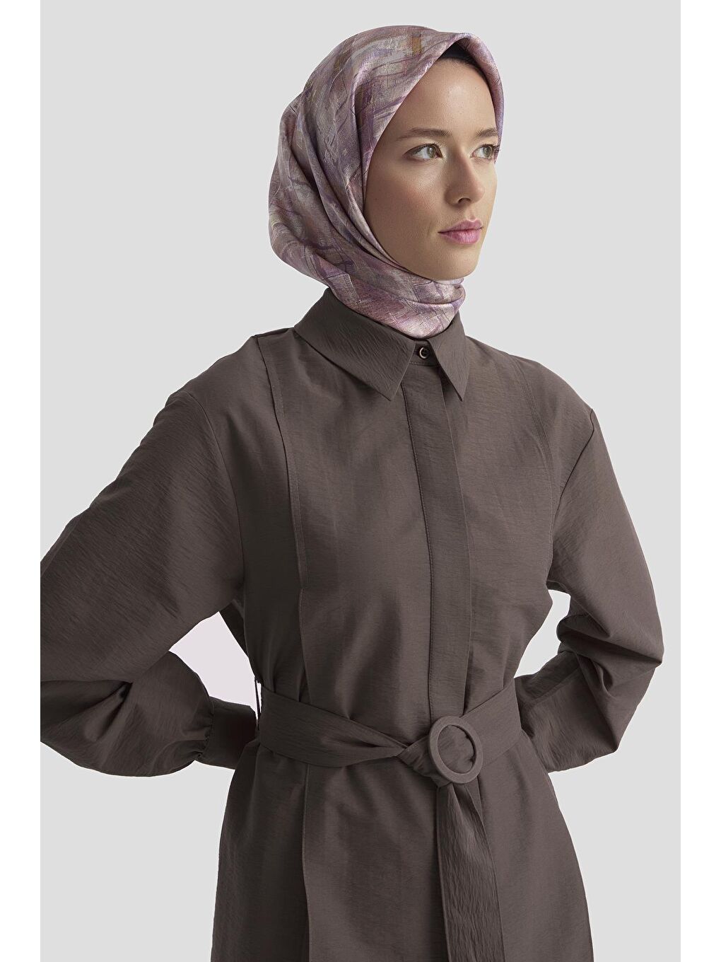 Kahverengi Pileli Pantolonlu Takım 25K6101 Kakao-3