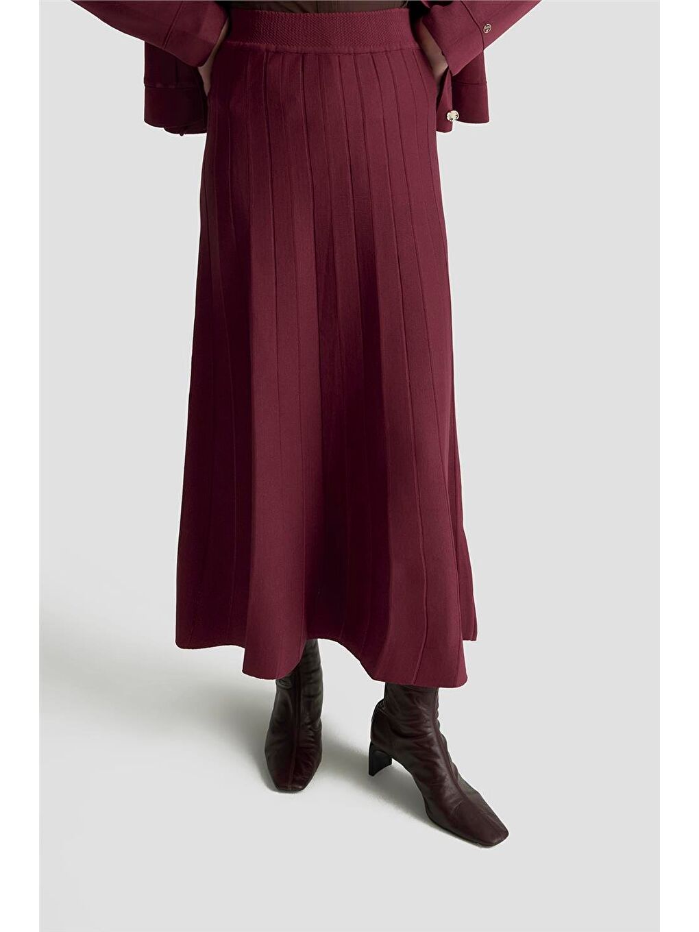 Hırka Etek Triko Takım 25Ktd6120 Bordo-4