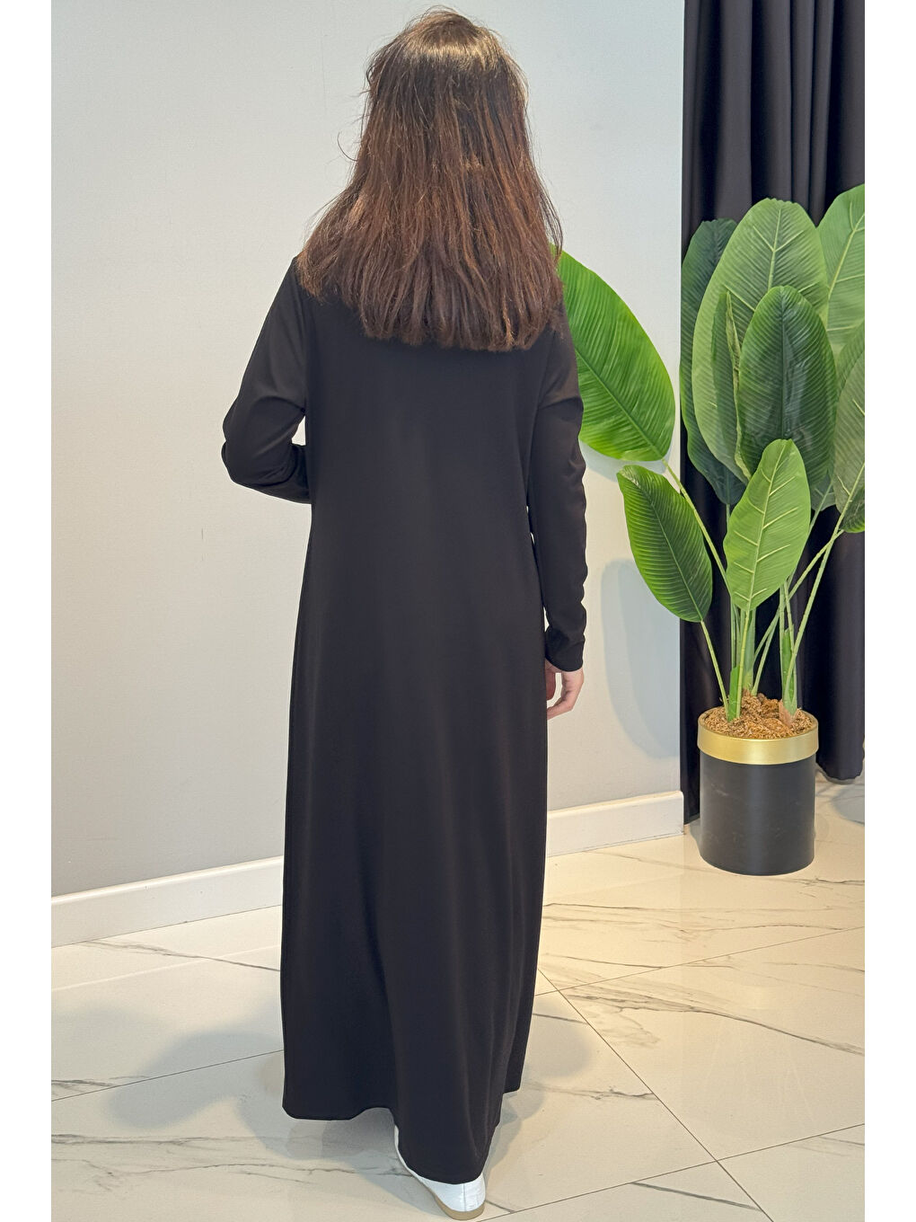 Basic Uzun Kol Elbise 2059 Siyah-2