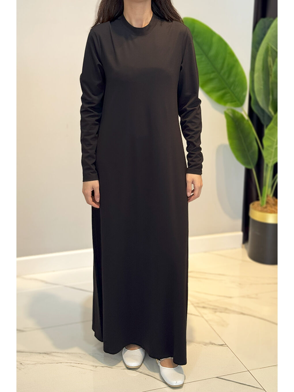 Basic Uzun Kol Elbise 2059 Siyah-3