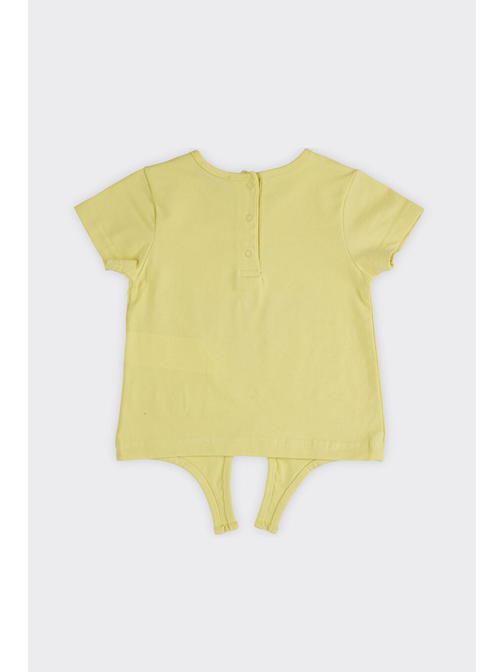 Kız Bebek Beli Bağlamalı Sarı Tişört-1