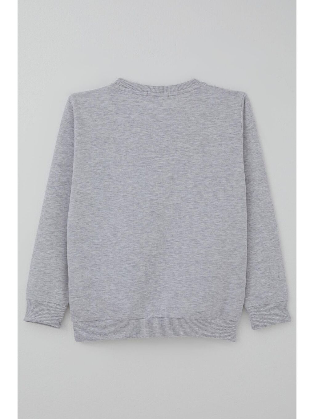 Erkek Çocuk Sweatshirt Yazı Baskılı Açık Gri Melanj (8-14 Yaş)-3