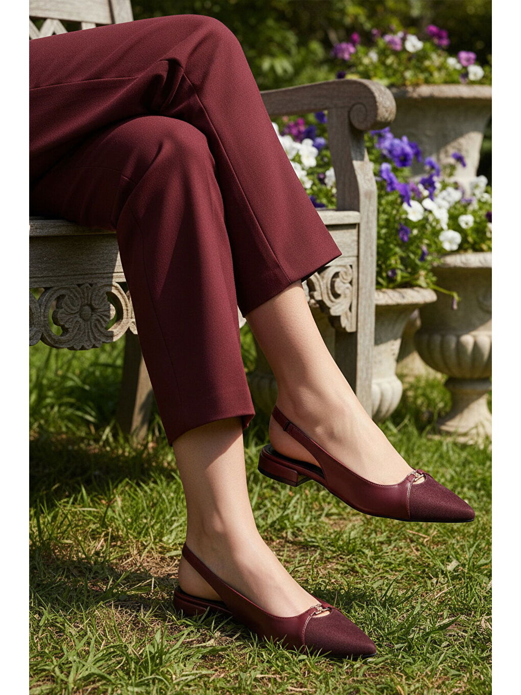 Bordo Dar Kalıp Özel ve Davet Kadın Abiye Ayakkabı 312553 Z-2