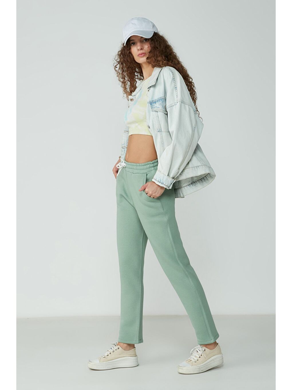 Düz Paça Eşofman Altı 901 Fıstık Yeşil-1