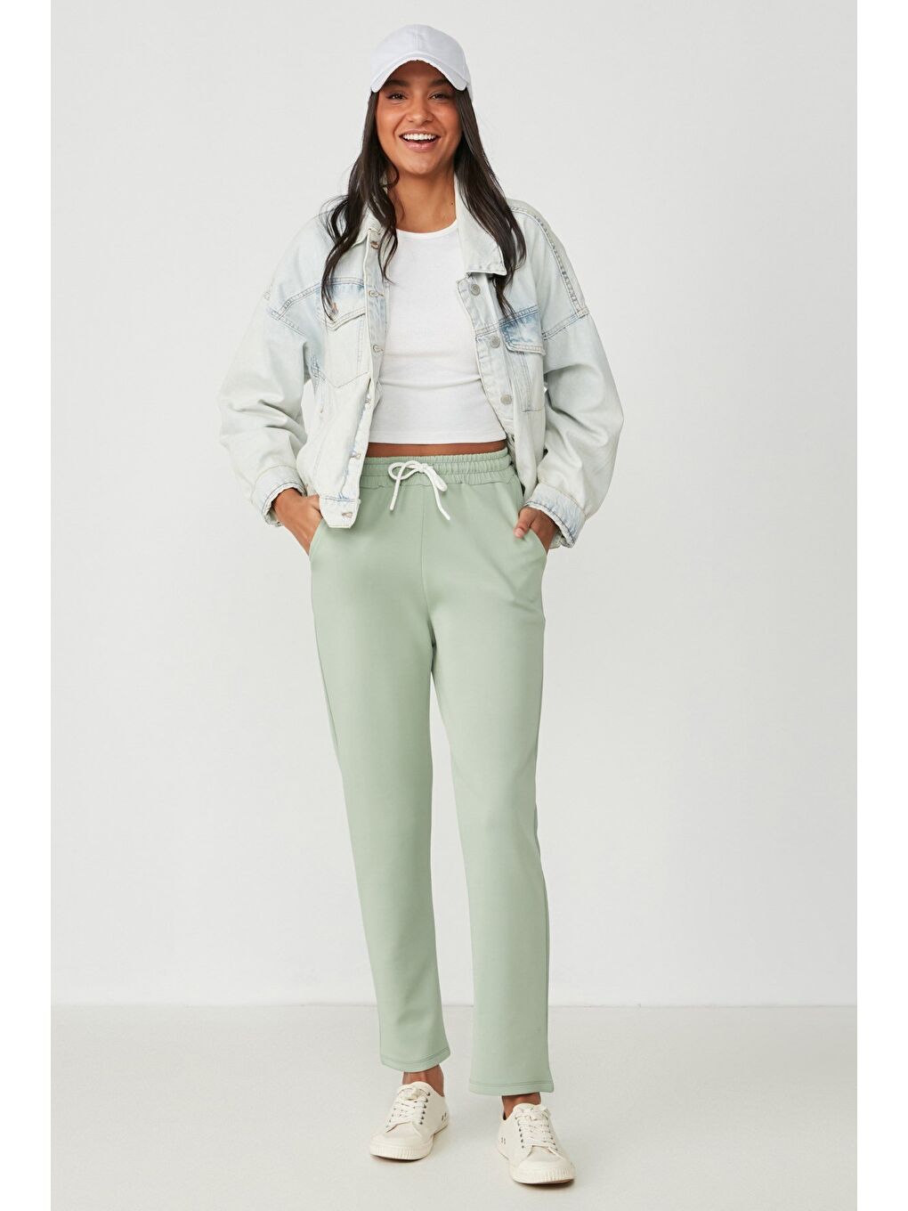 Düz Paça Eşofman Altı 801 Fıstık Yeşil-1