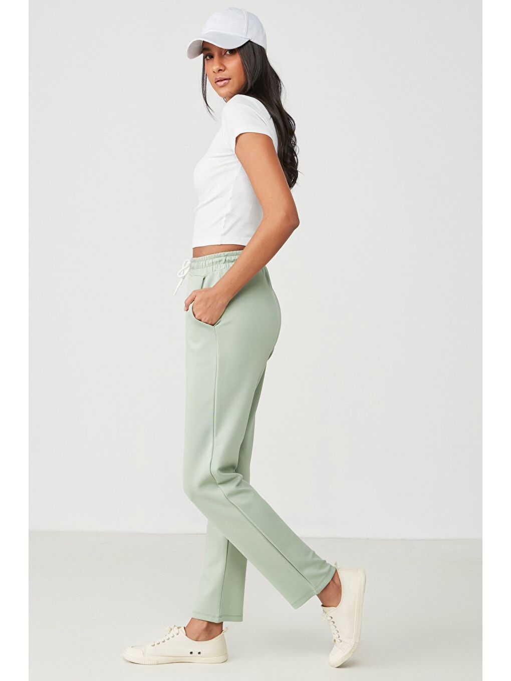 Düz Paça Eşofman Altı 801 Fıstık Yeşil-2