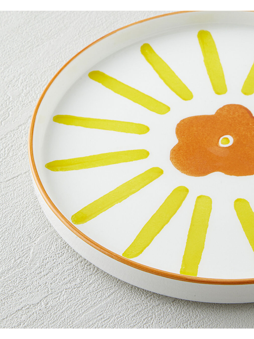 Beyaz Sunflowers Seramik 4'lü Pasta Seti 20 cm Renkli-2