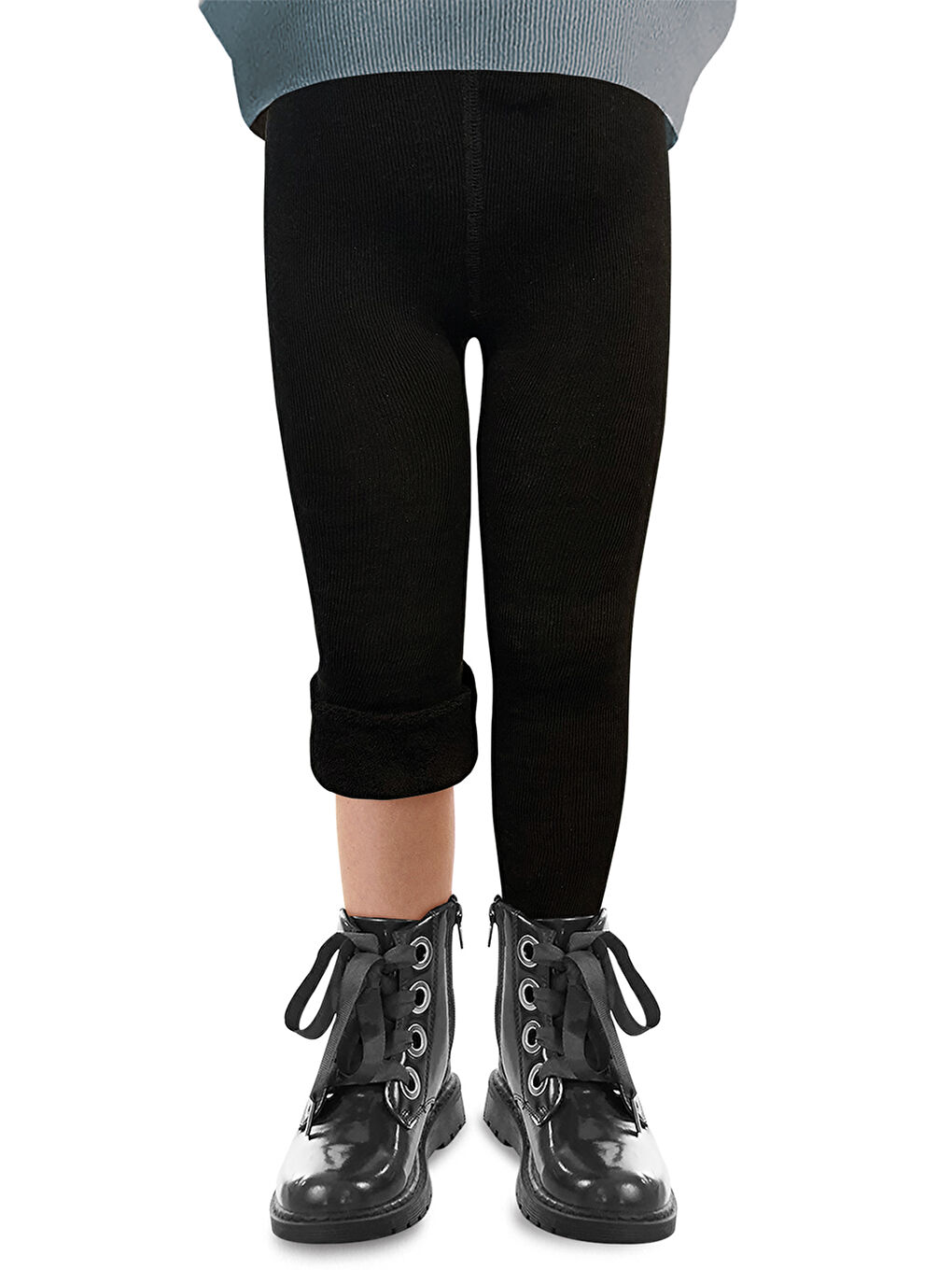 Siyah İçi Havlu Kalın Çocuk Tayt