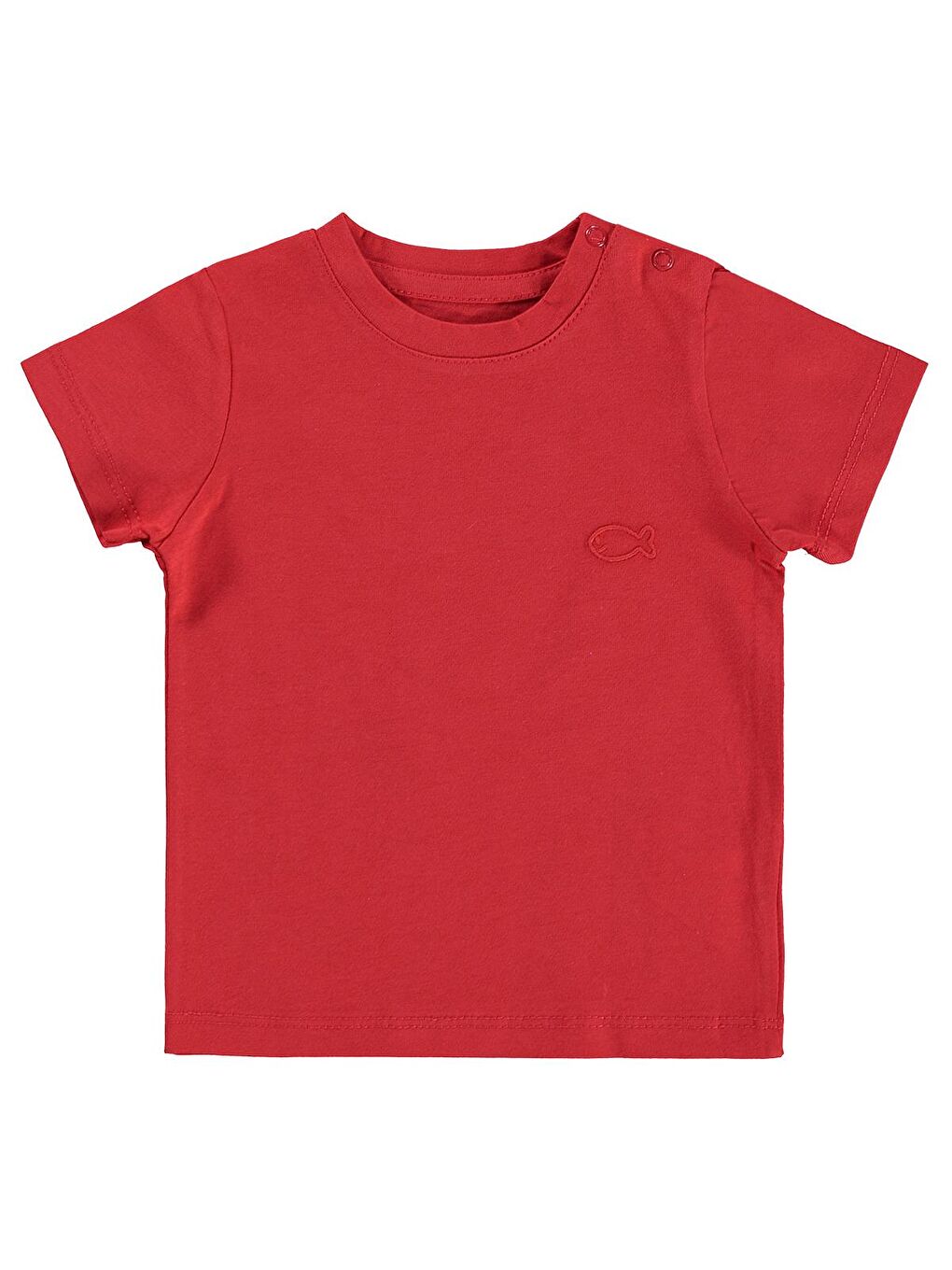 Mercan Baby Balık Nakışlı 6-18 Ay Tişört - Kırmızı