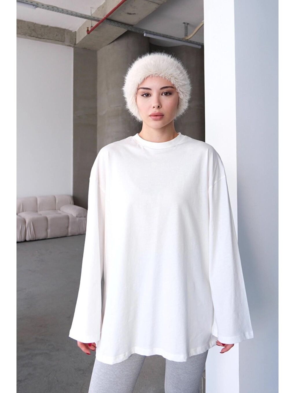 Geniş Kol Oversize 2'Li Paket T-Shirt 964 Siyah/Ekru-8