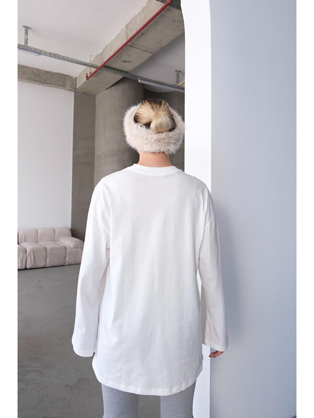 Geniş Kol Oversize 2'Li Paket T-Shirt 964 Siyah/Ekru-5