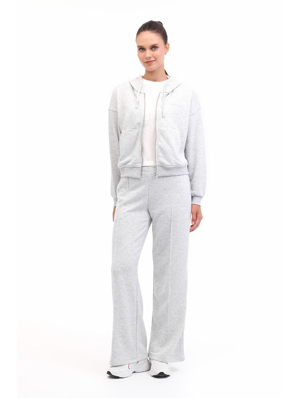 Gri WB 18AMMY-H 5PR GRI MELANJ Kadın Eşofman Üstü-2