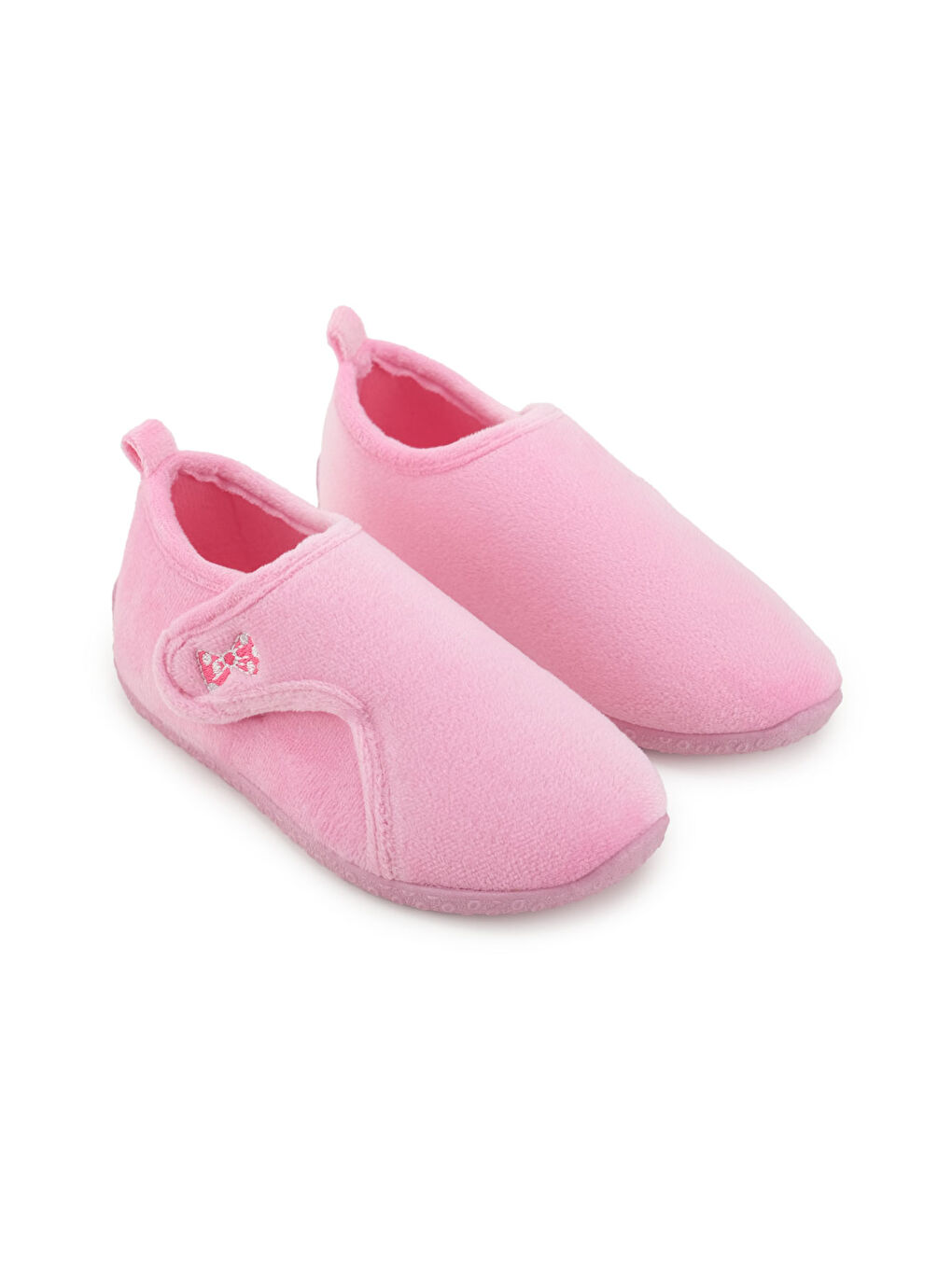 Pembe Kız Çocuk Kışlık PVC Rahat Taban Cırt Cırtlı Ayarlanabilir Ev Okul Kreş Panduf Ayakkabı-2