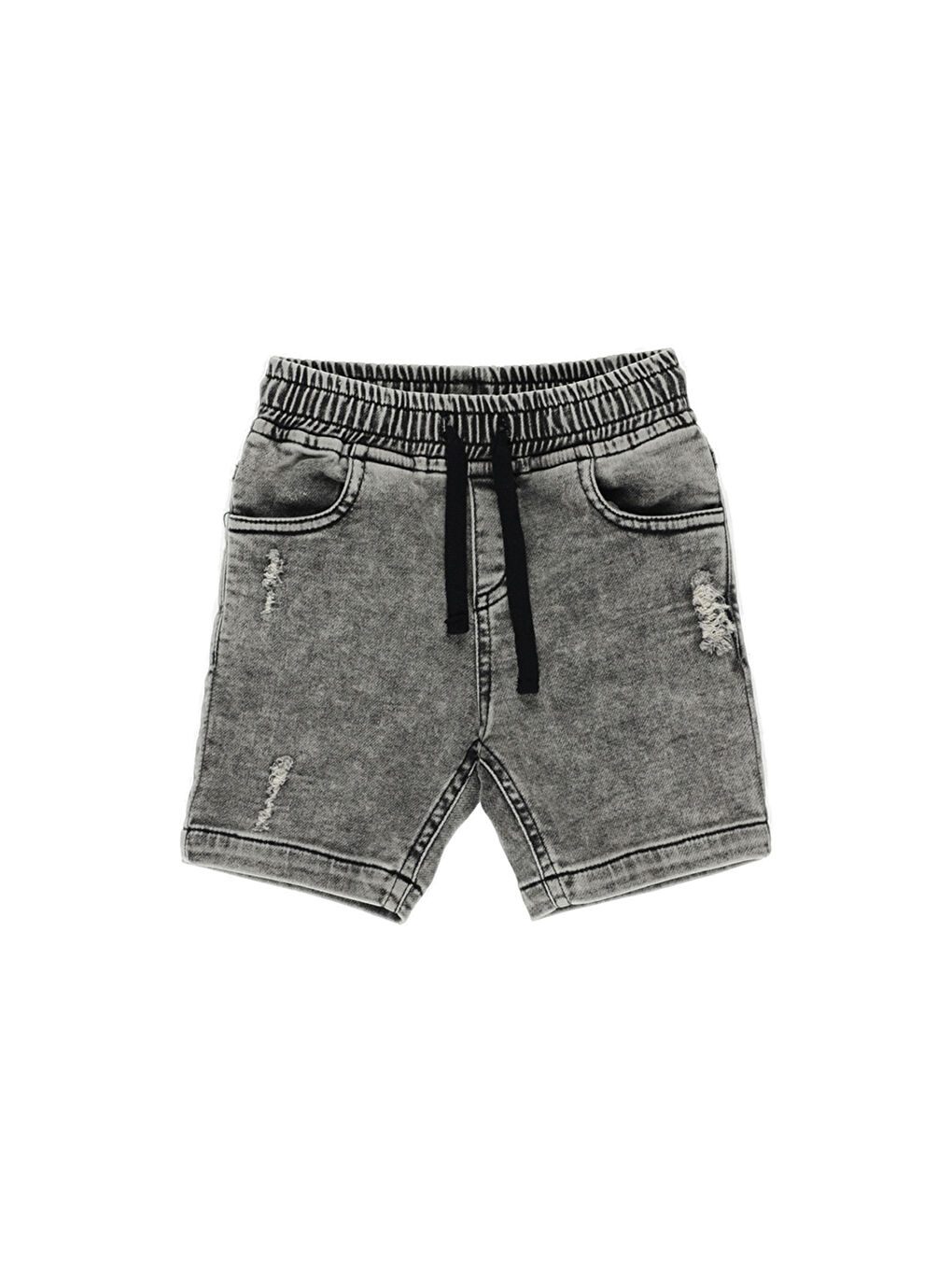 Erkek Bebek Beli Lastikli Siyah Jean Şort