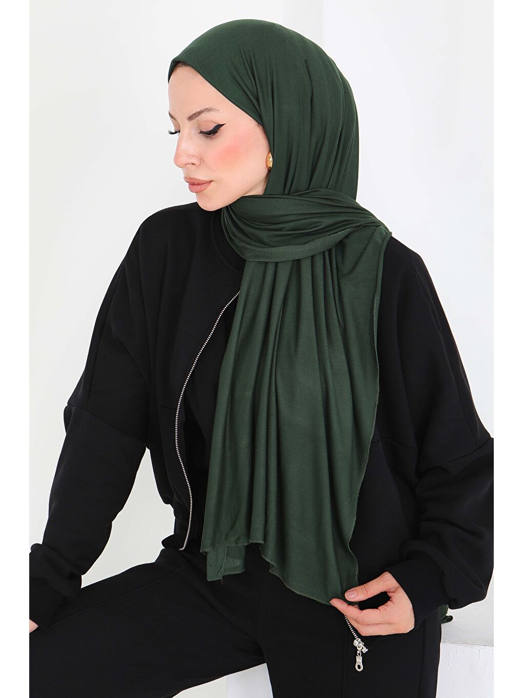 Yeşil Penye Şal Zümrüt - 27854-ZUMRUT