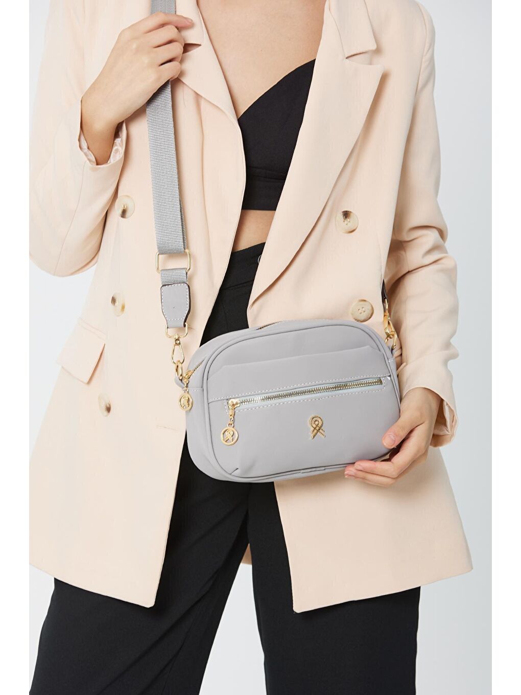 Uzun Askılı Aldo Kadın Çapraz Çanta Gri-1