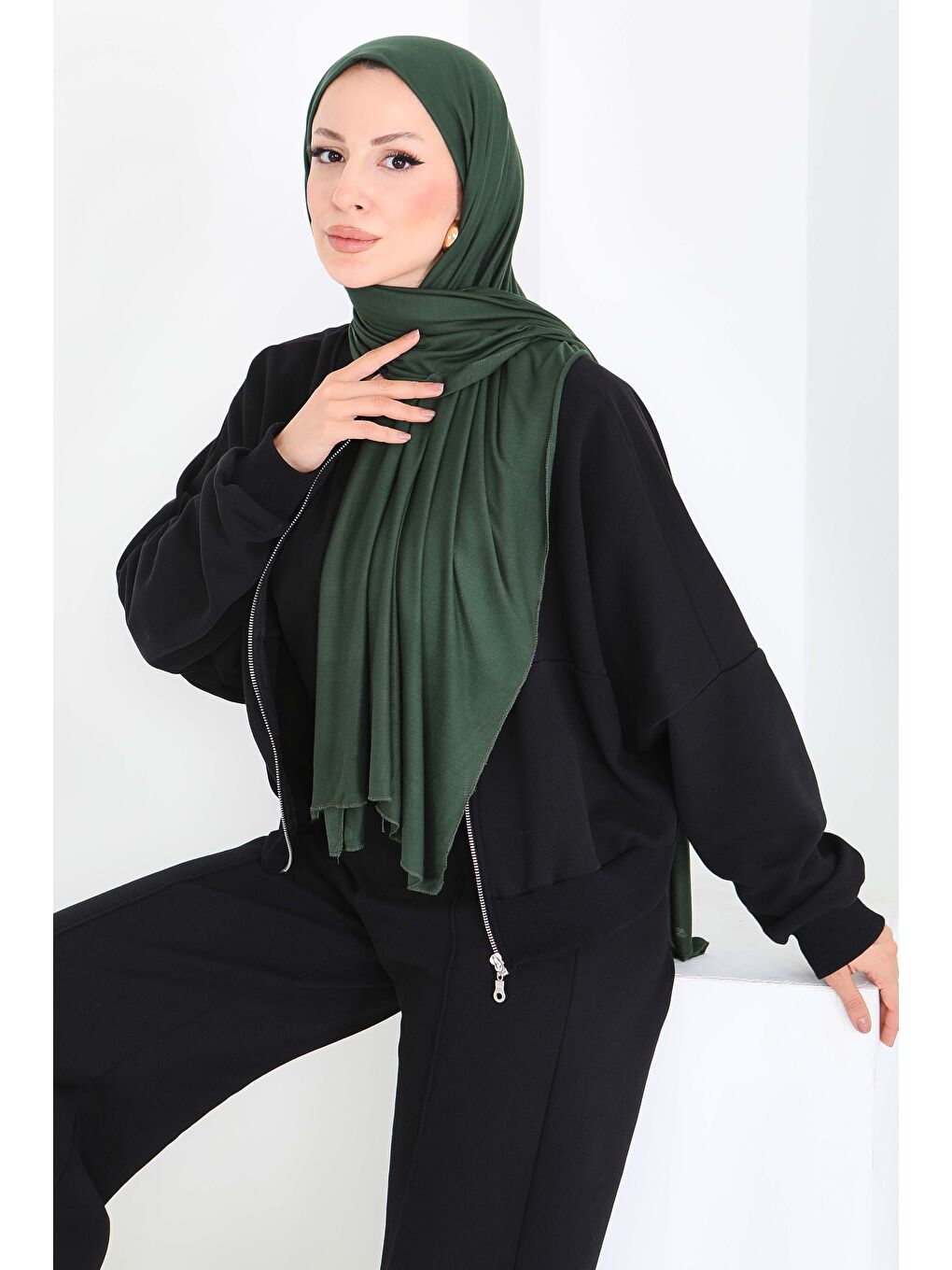 Yeşil Penye Şal Zümrüt - 27854-ZUMRUT-1