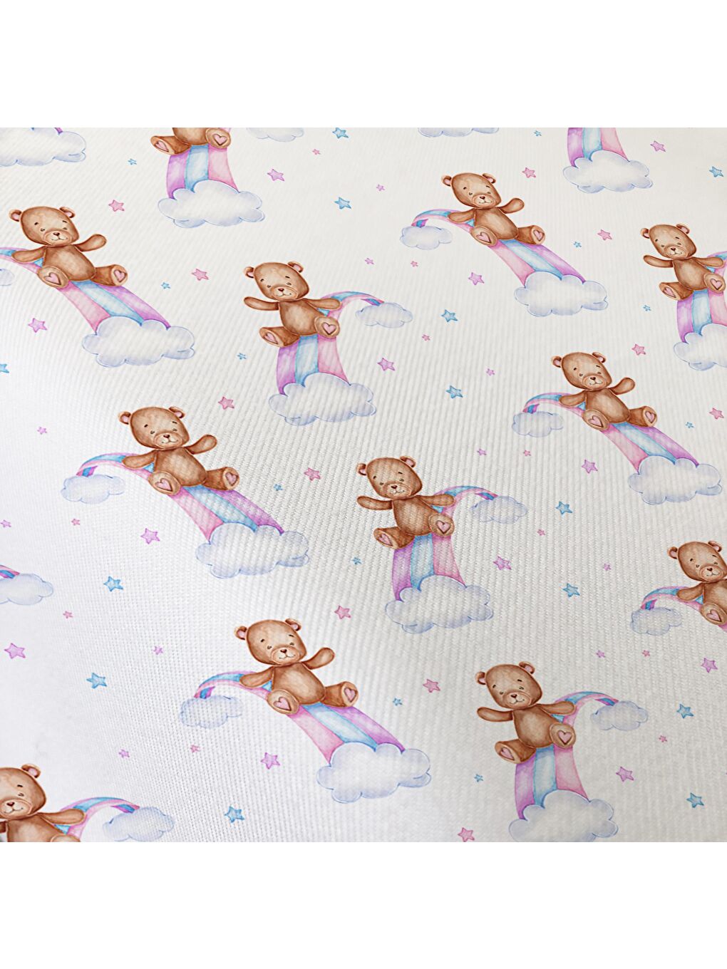 Karışık Çift Taraflı Ayıcık Desenli Çarşafsız 2'li Takım  Tek Kişilik Nevresim Takımı 160x220 Cm-2