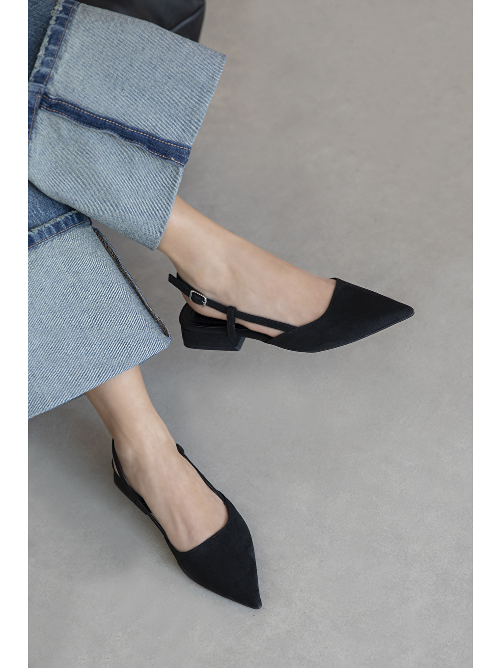 Chrest Kadın Topuklu Süet  Ayakkabı Siyah