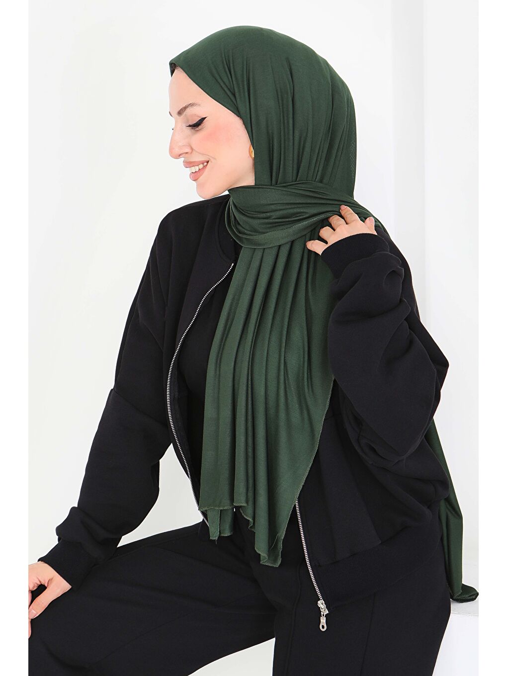 Yeşil Penye Şal Zümrüt - 27854-ZUMRUT-2