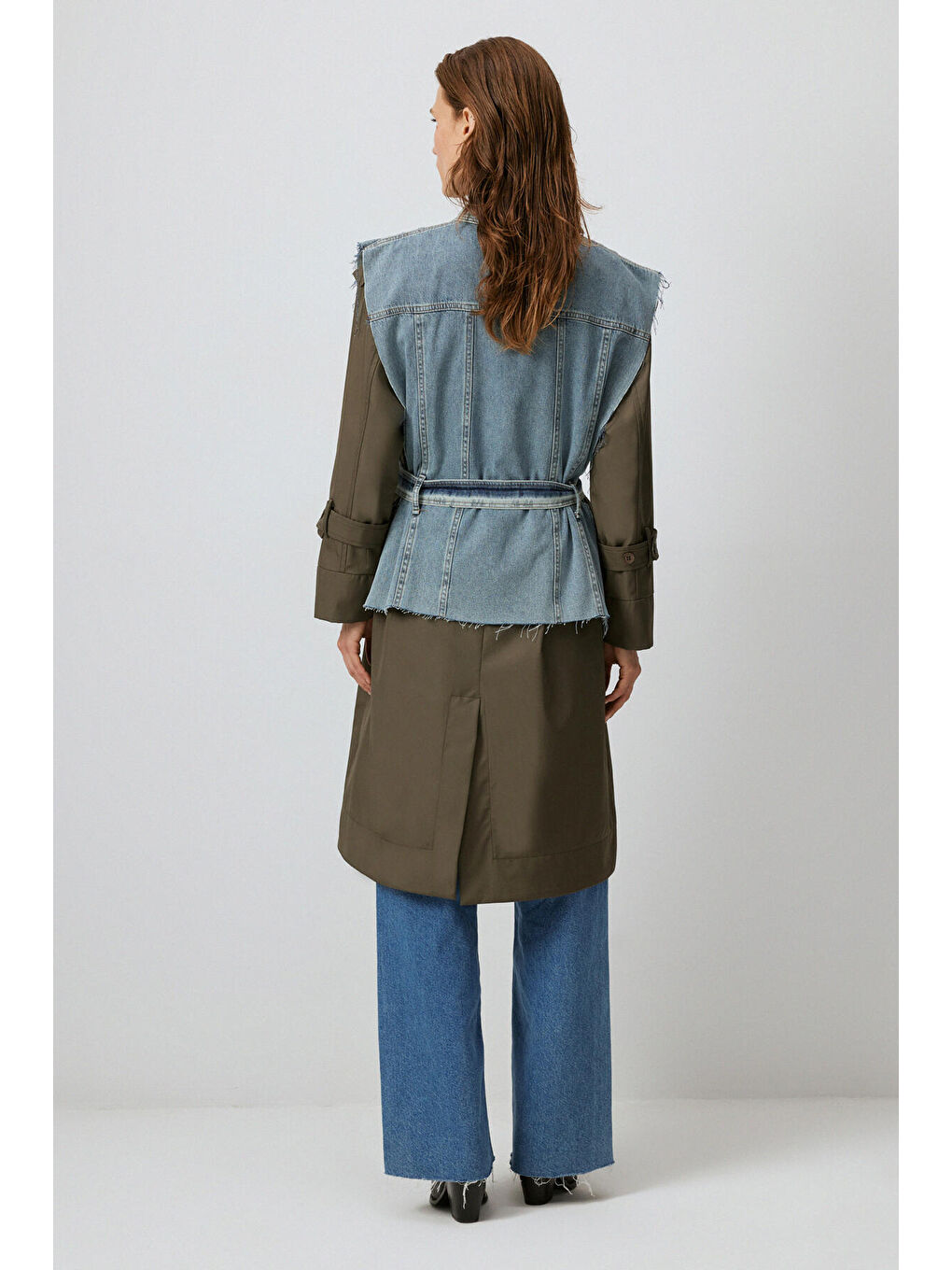 Haki DENİM GARNİLİ TRENÇKOT-3