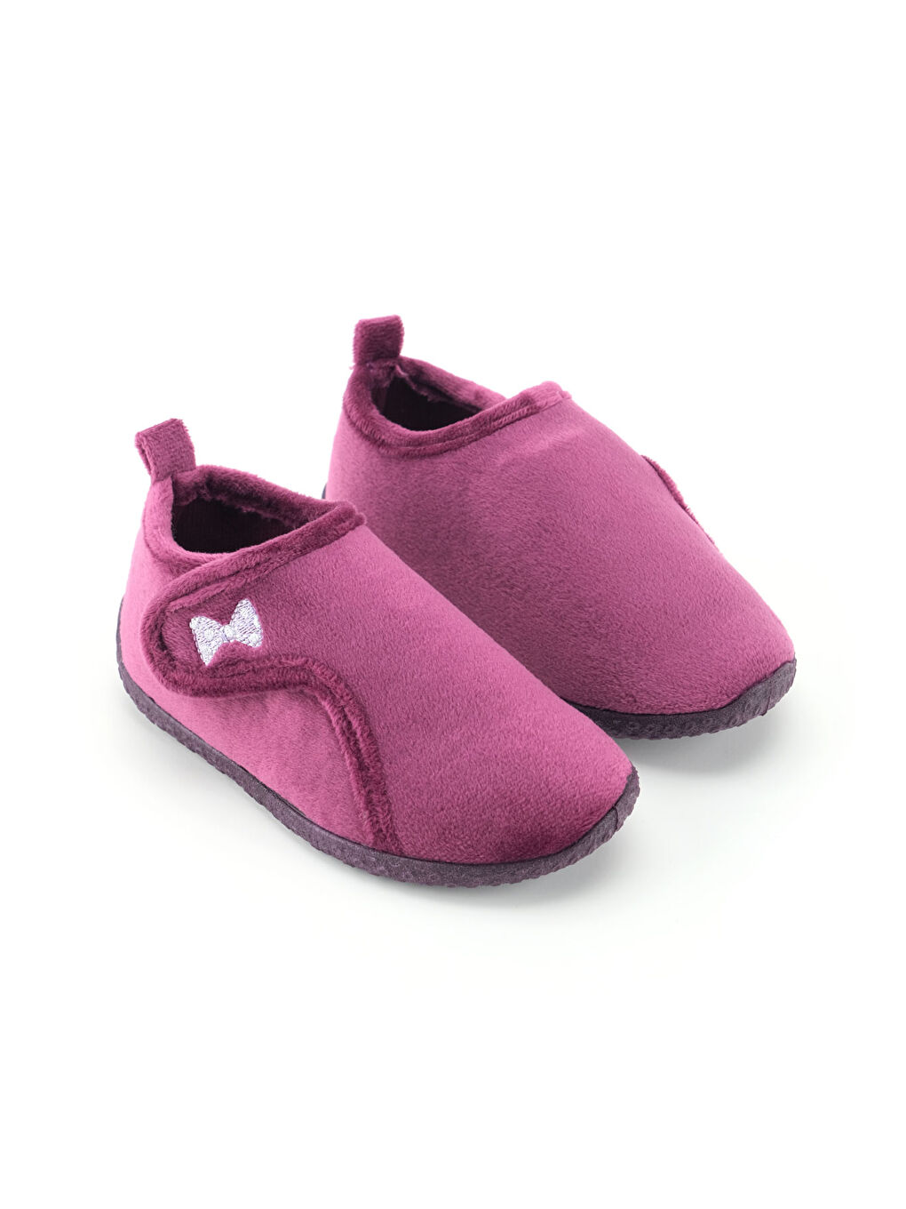 Mor Kışlık Kız Çocuk PVC Rahat Taban Cırt Cırtlı Ayarlanabilir Ev Okul Kreş Panduf Ayakkabı-2