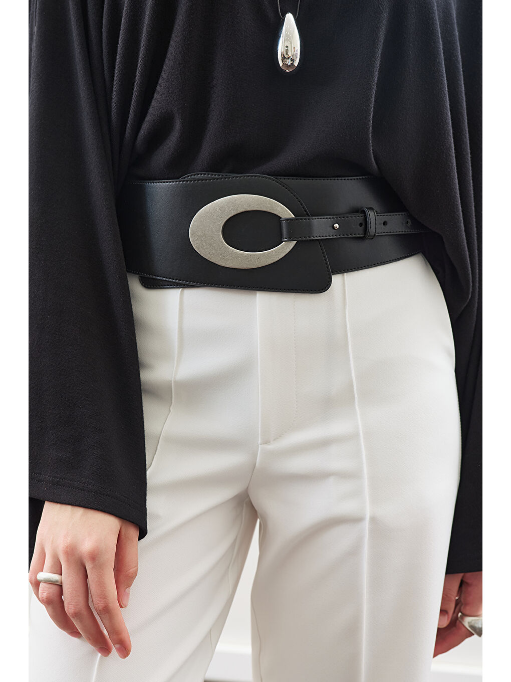 Geniş Tokalı Bel Kemeri Siyah-3